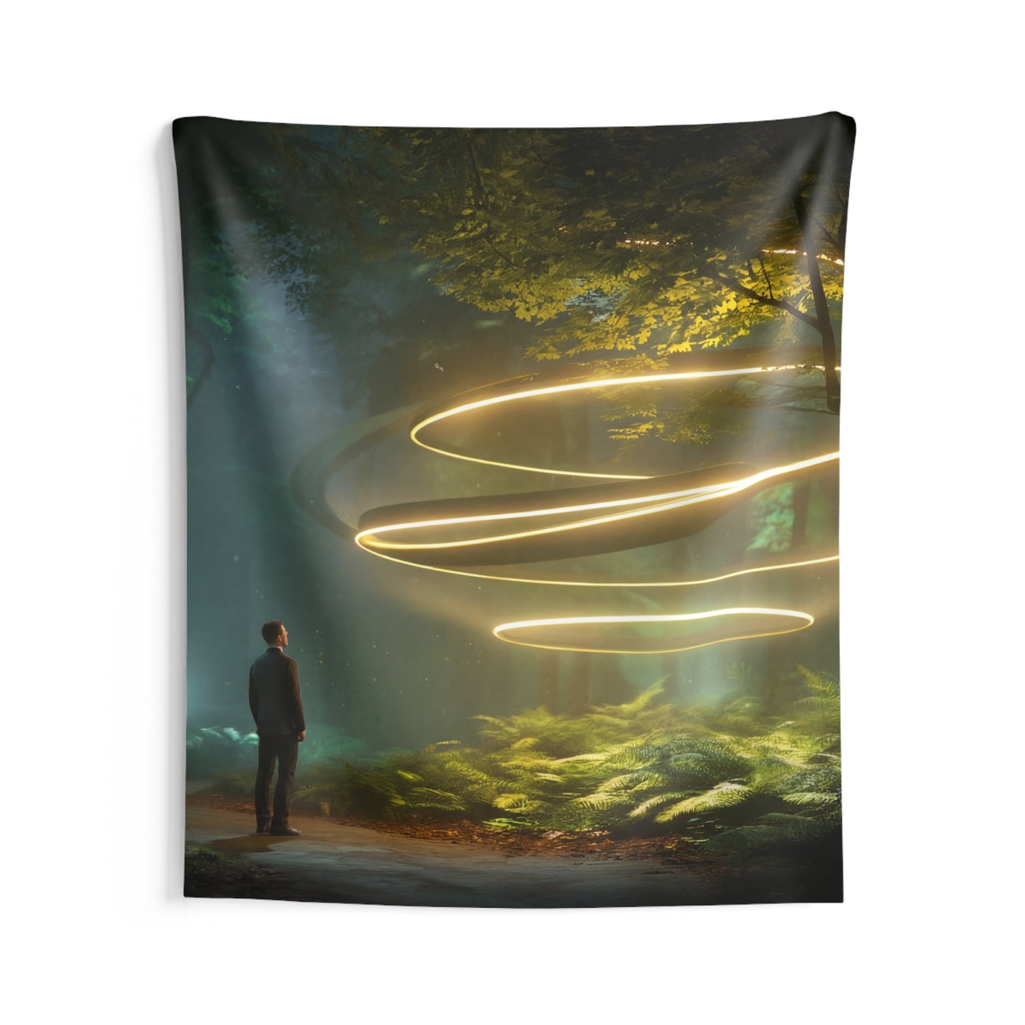Celestial Vortex Indoor Wall Tapestries – Indigo Cloud Dreamscape