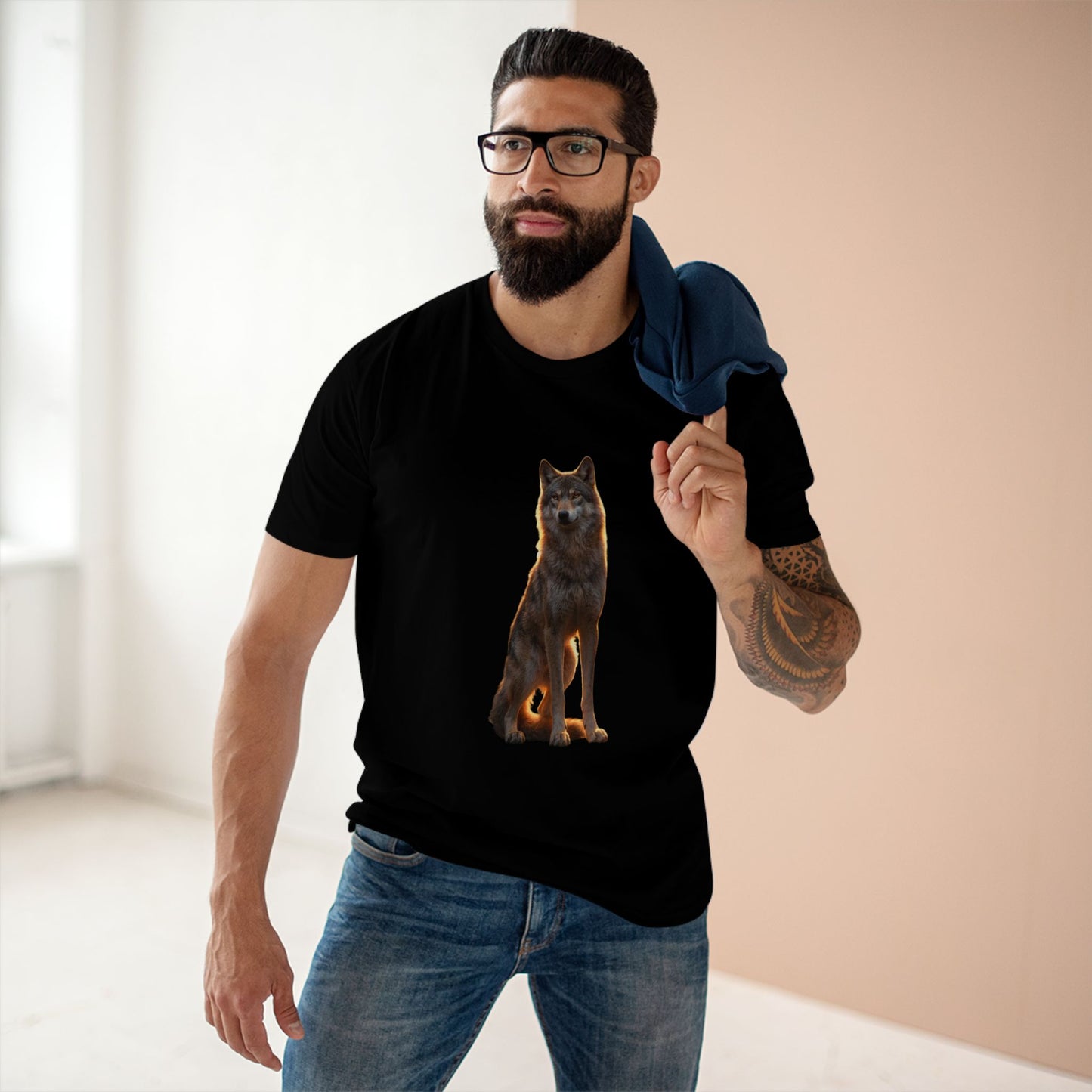 Vigilant Pack Leader Adult Staple Tee – Golden Hour Sentinel Portrait