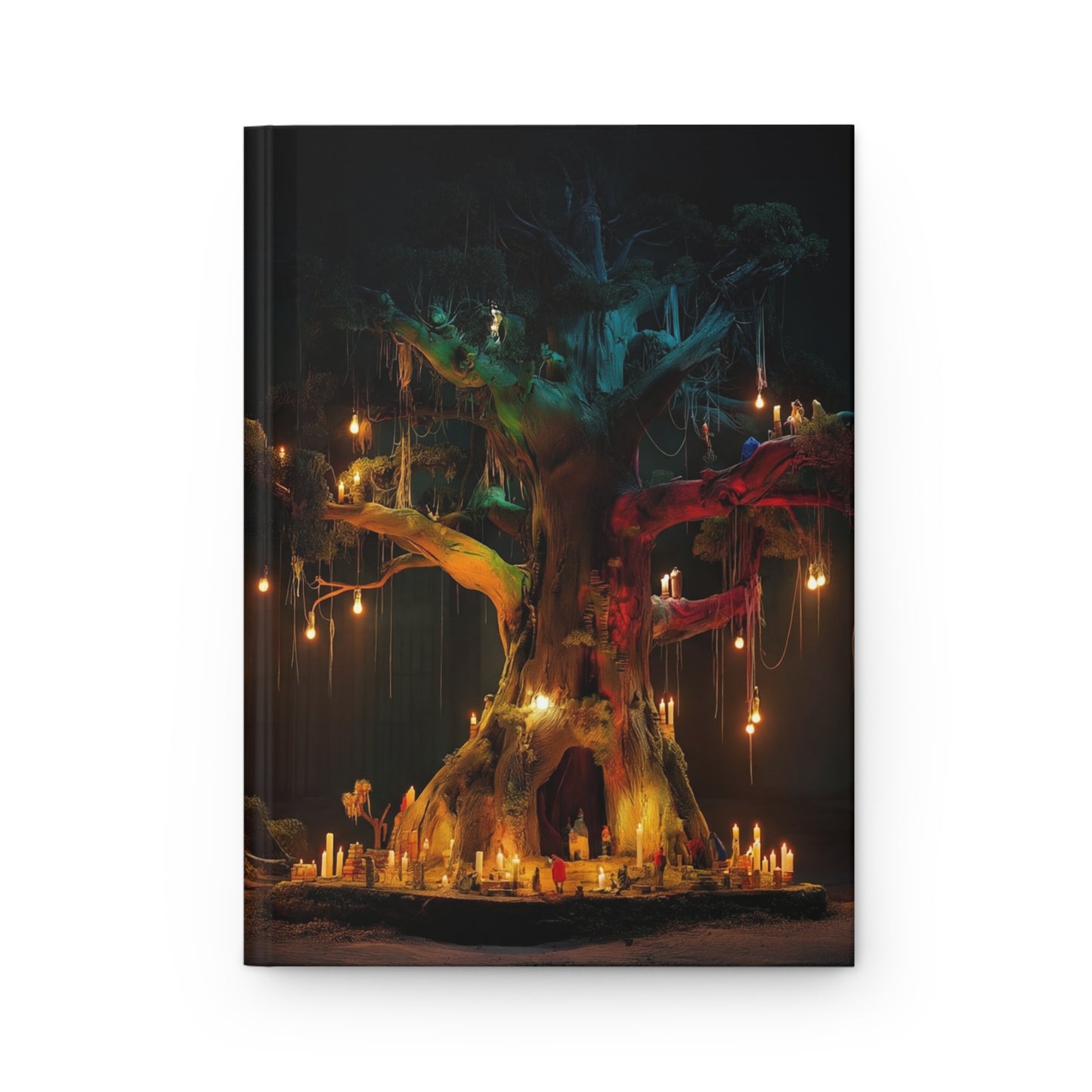 Whispering Grove Hardcover Journal Matte – Candlelit Oracle Tree Sanctuary
