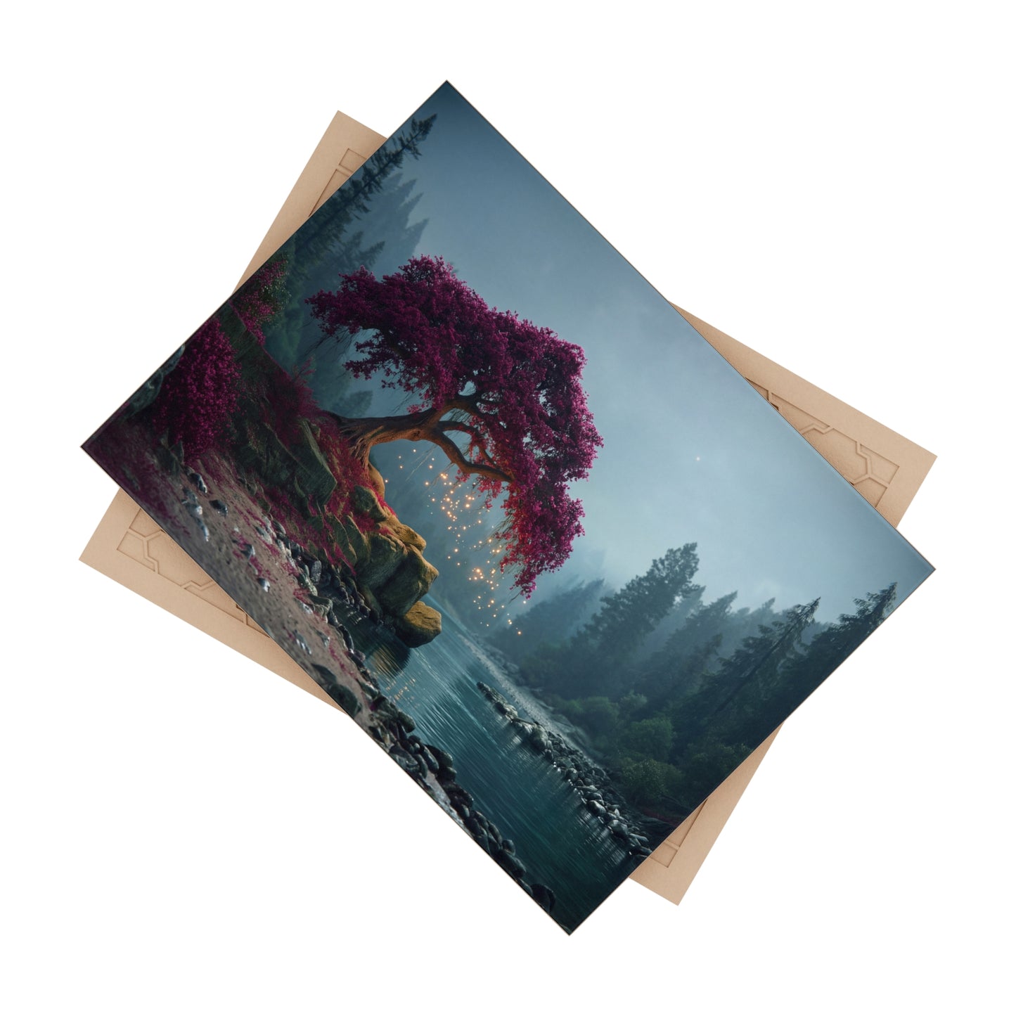 Twilight Blossom Tree Ceramic Photo Tile – Secret Garden Whispers