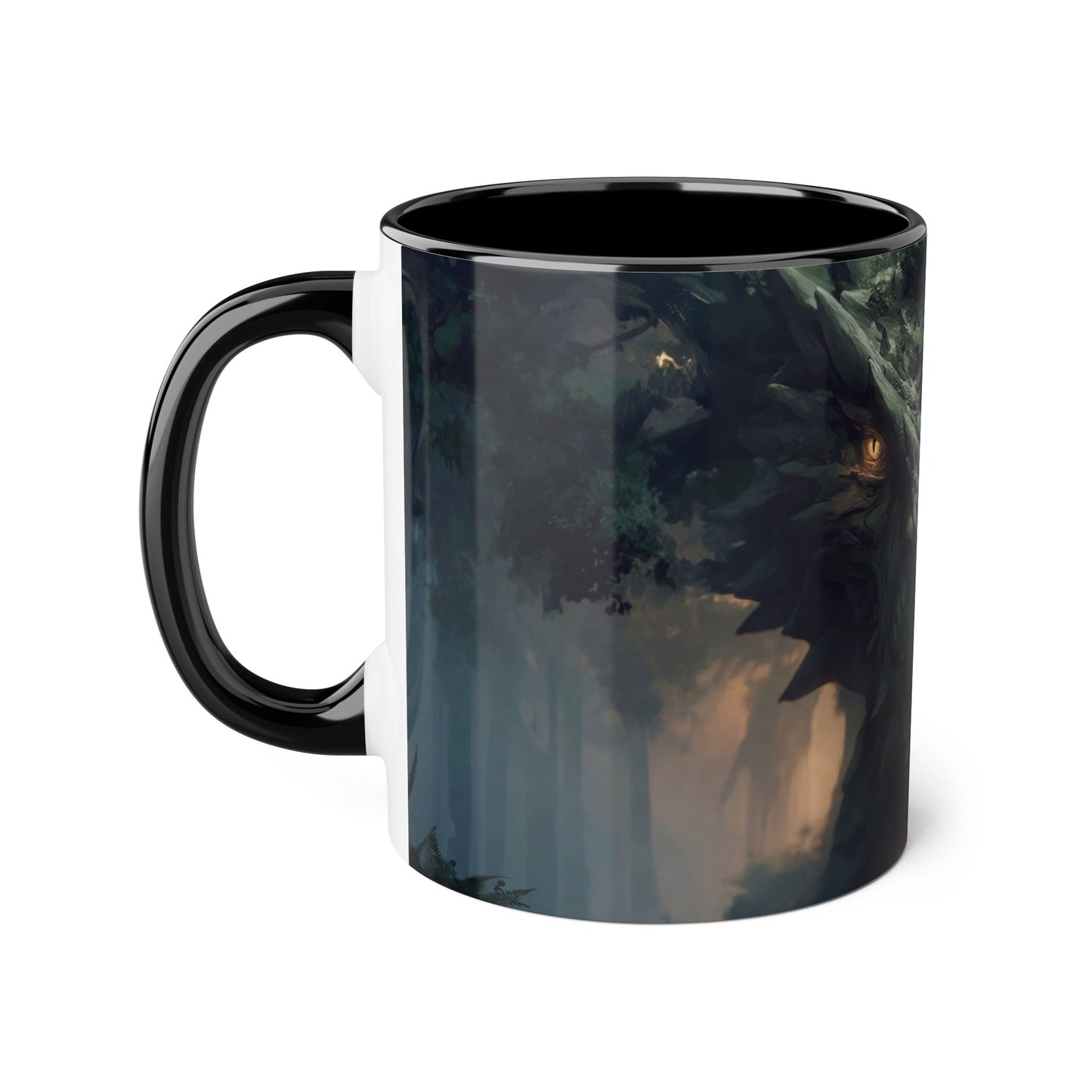 Guardian Dragon Accent Mugs, 11oz – Moss-Crowned Forest Sentinel