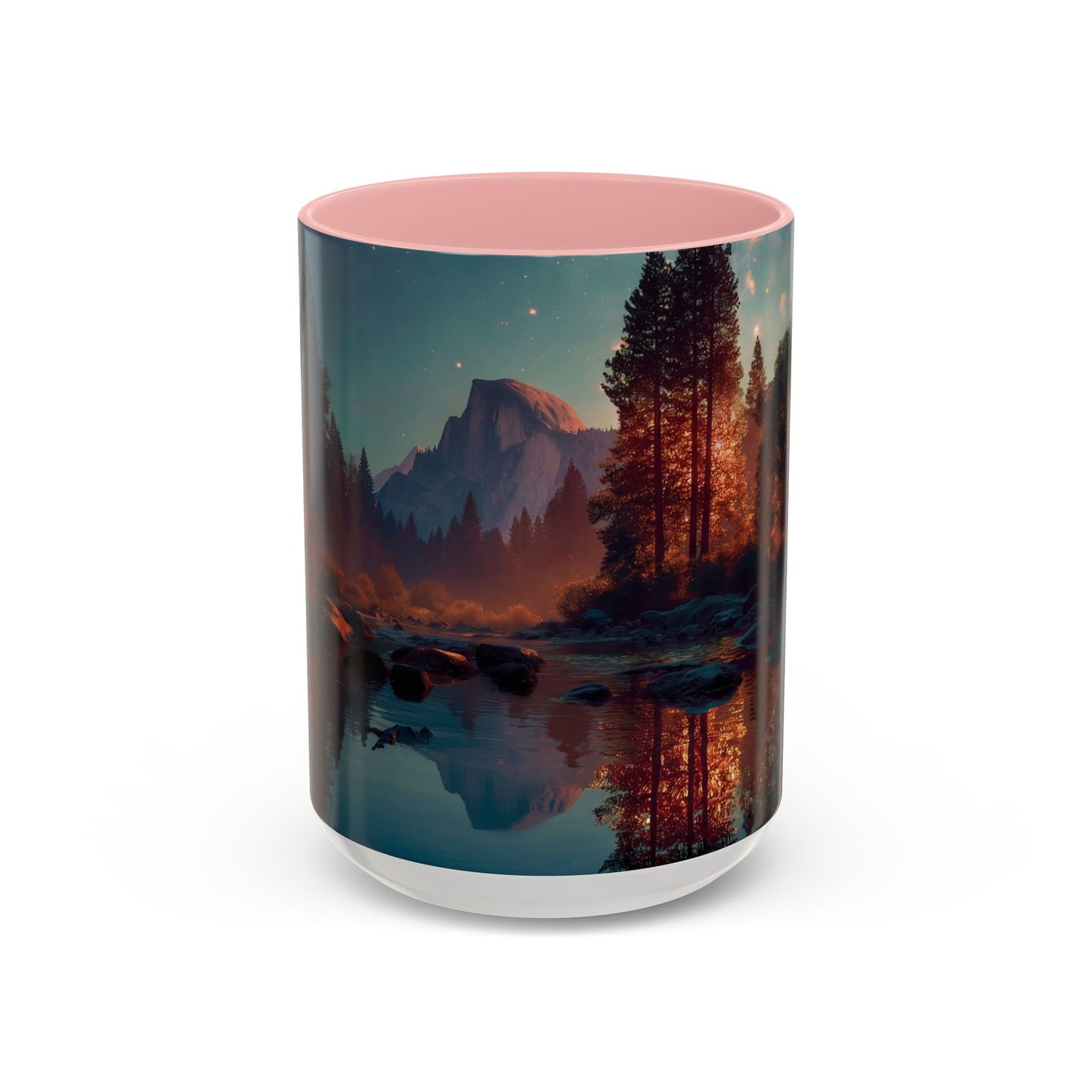 Celestial Reflections Accent Coffee Mug (11, 15oz) – Half Dome’s Starlit Mirror