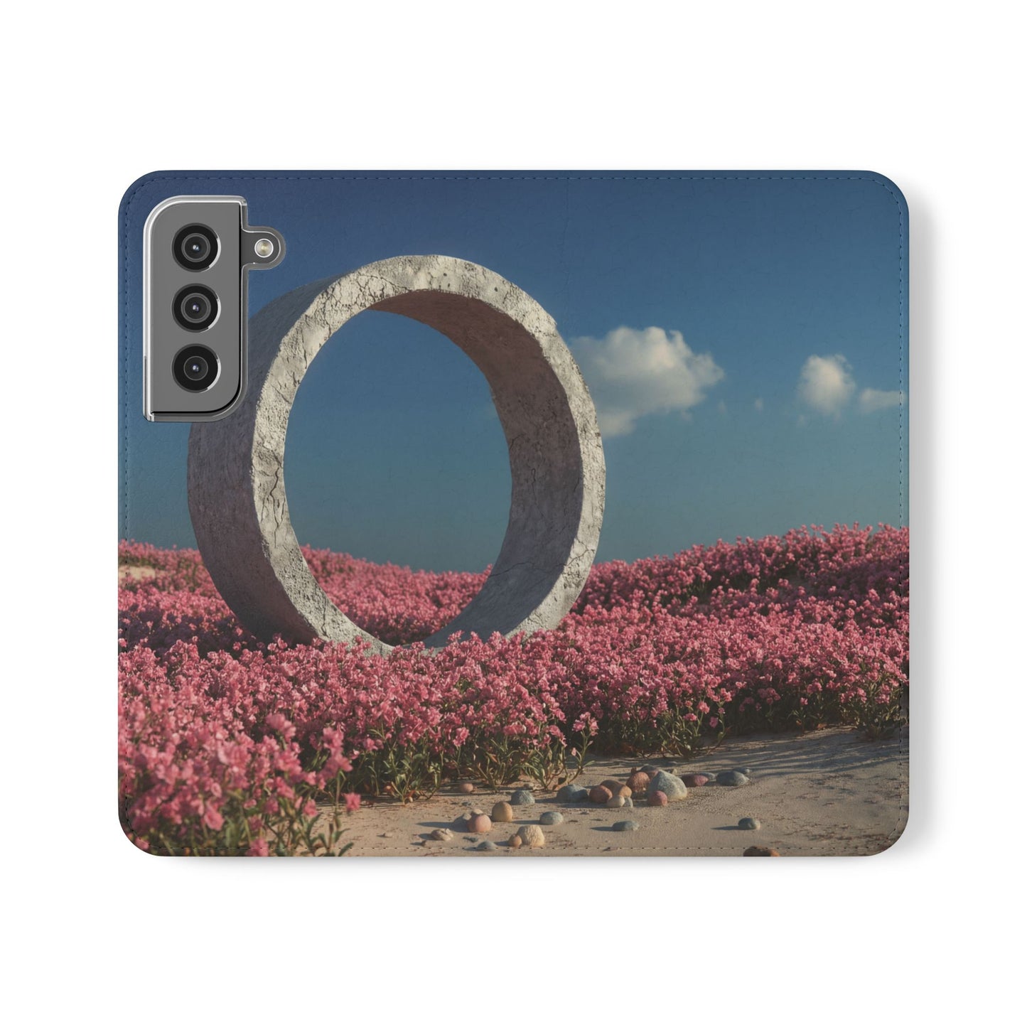 Stone Circle Flip Cases – Pink Flower Field Monument