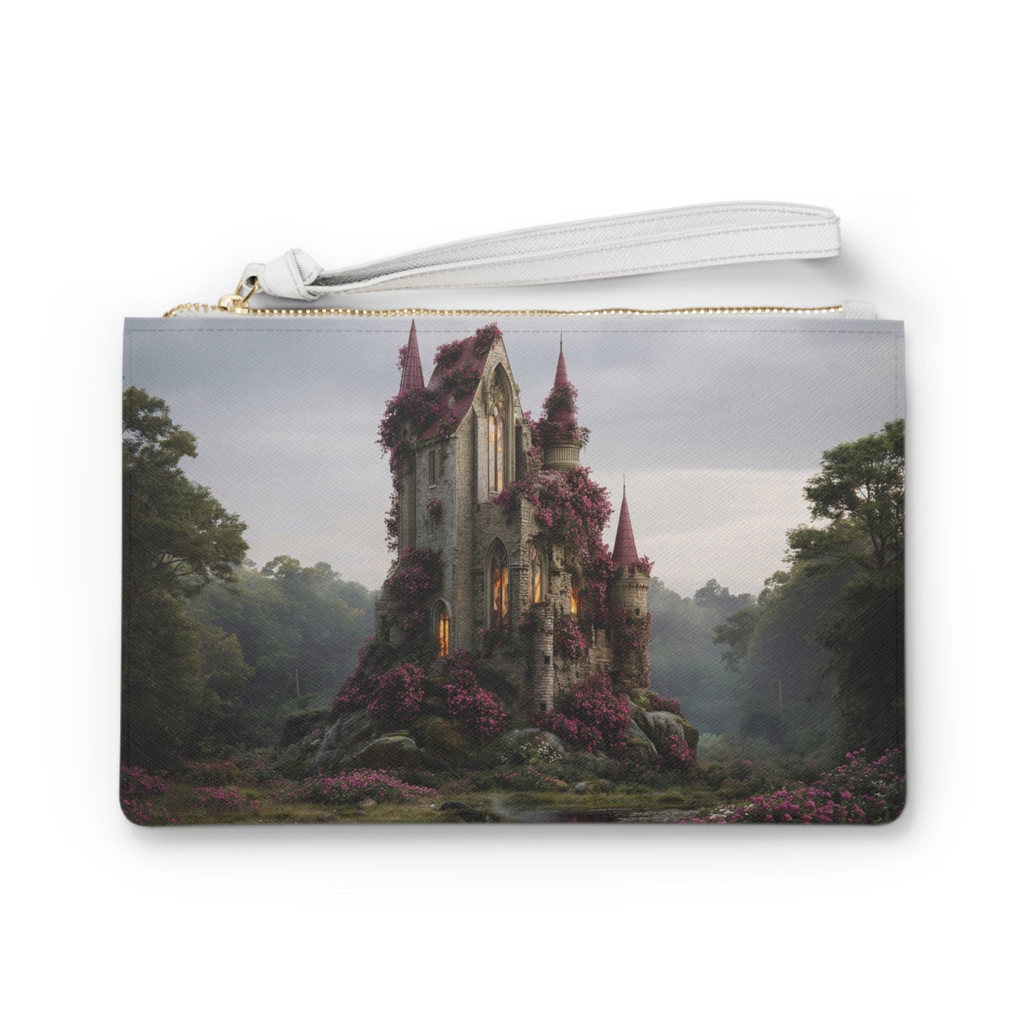 Rose-Clad Castle Clutch Bag – Twilight Bloom Sanctuary