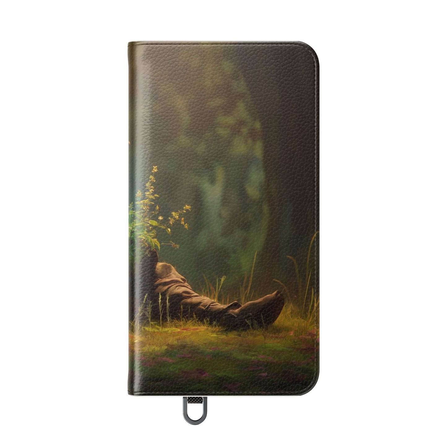 Glowing Orb Hooded Guardian Flip Cases – Bioluminescent Forest Keeper