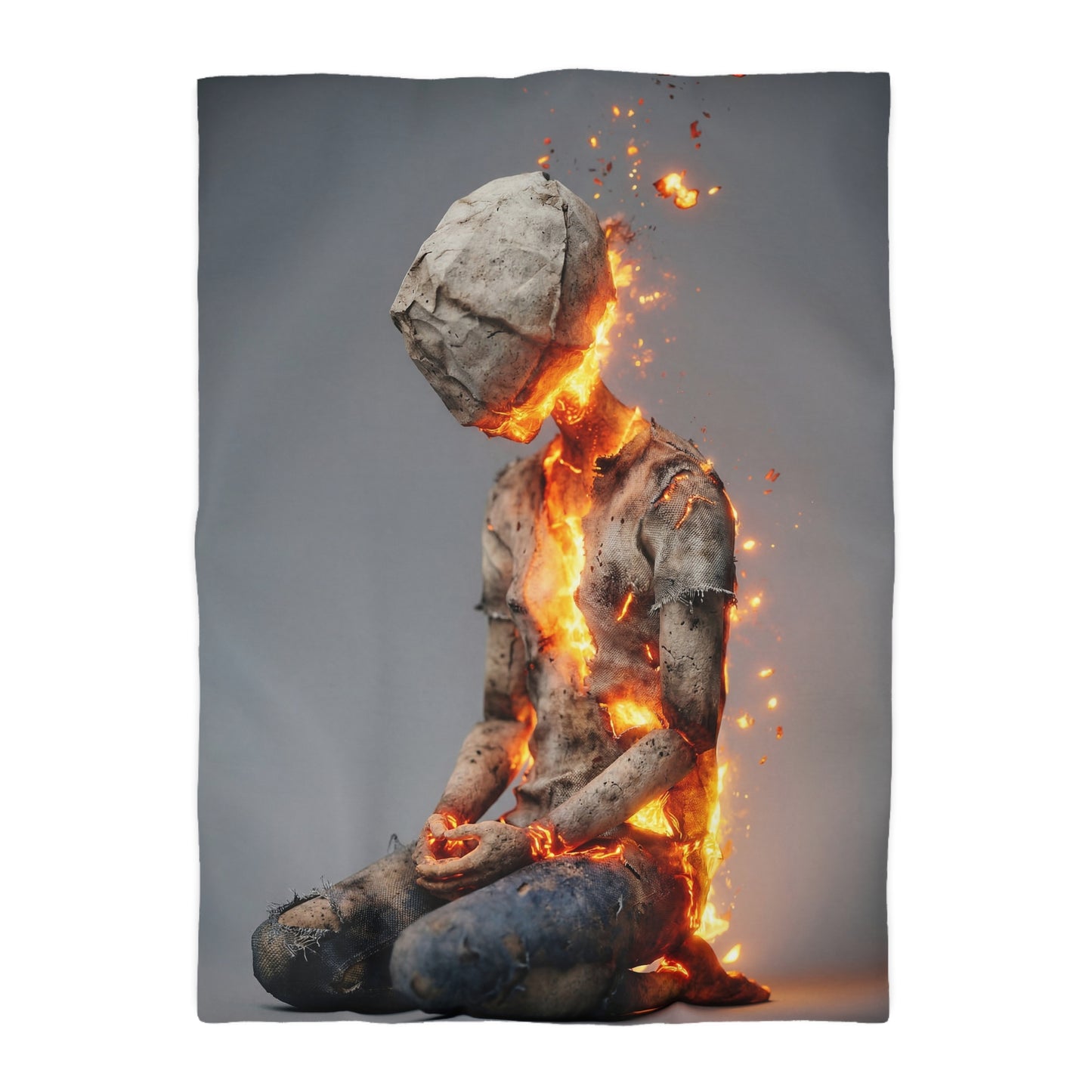 Fiery Awakening Microfiber Duvet Cover – Embers of Inner Transformation