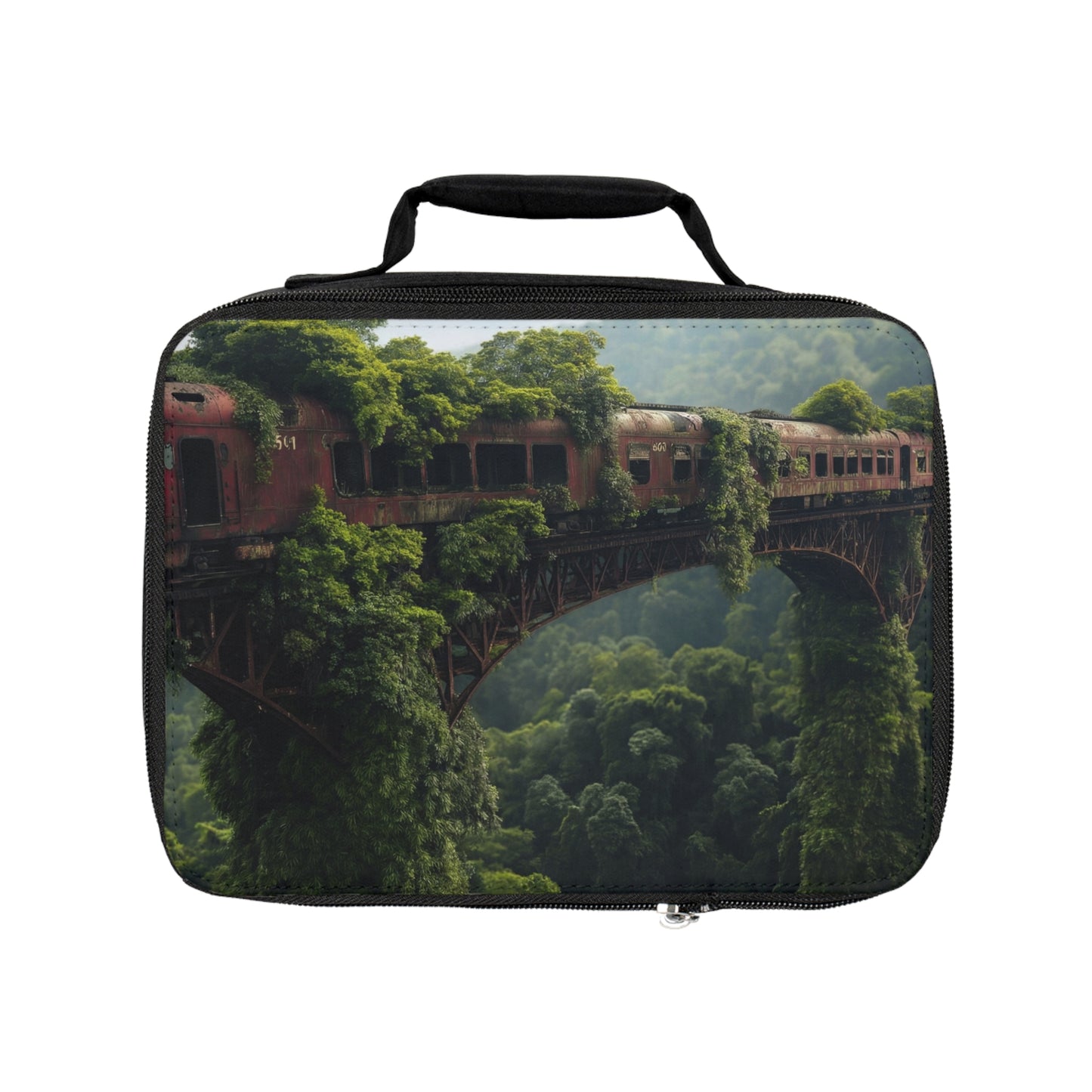 Overgrown Train Bridge Lunch Bag – Where Nature Reclaims the Rails