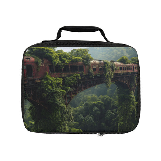 Overgrown Train Bridge Lunch Bag – Where Nature Reclaims the Rails