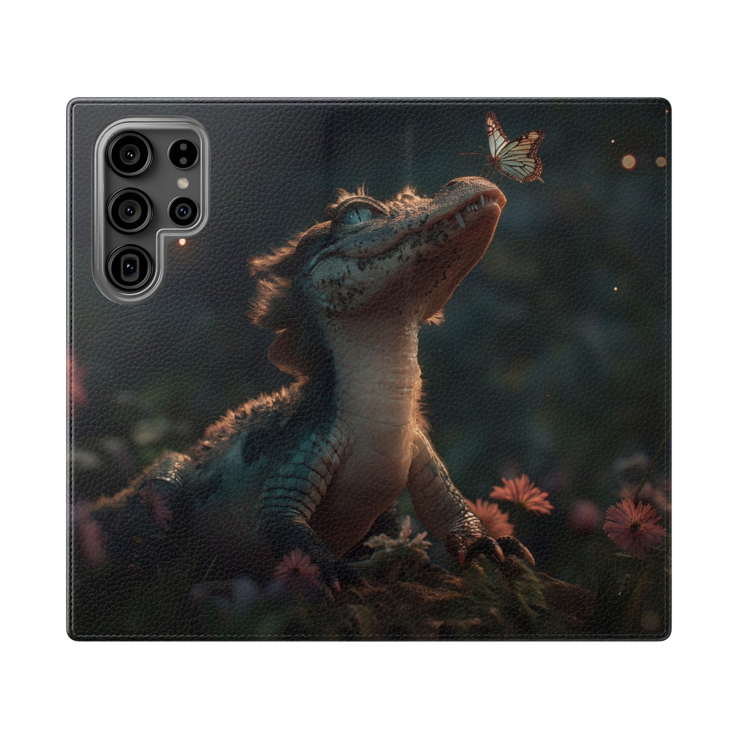 Crocodile Butterfly Flip Cases – Tender Guardian with Moth Companion