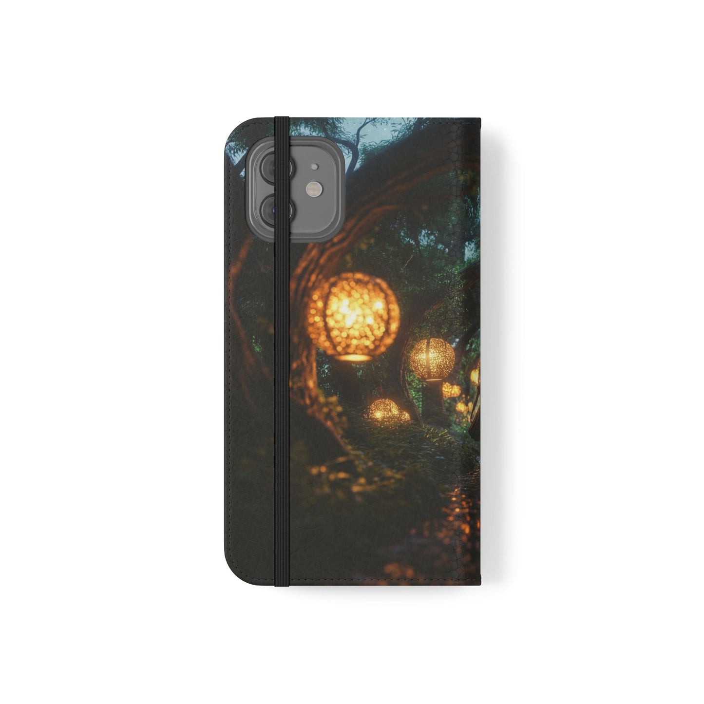Lantern Archway Flip Cases – Girl Walking Through Forest Tunnel Art Case
