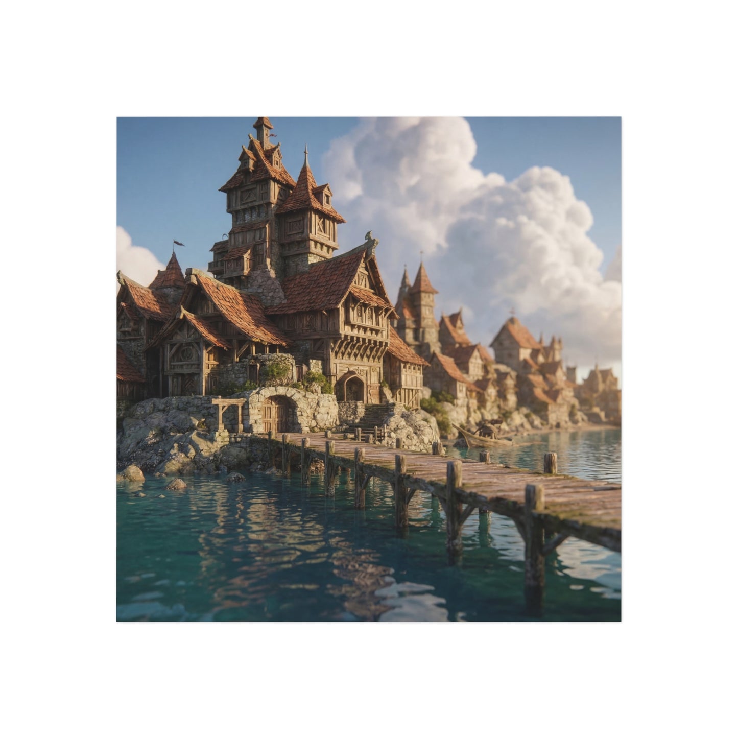 Harbor’s Edge Castle Magnet – Sunset Wharf Dreamscape
