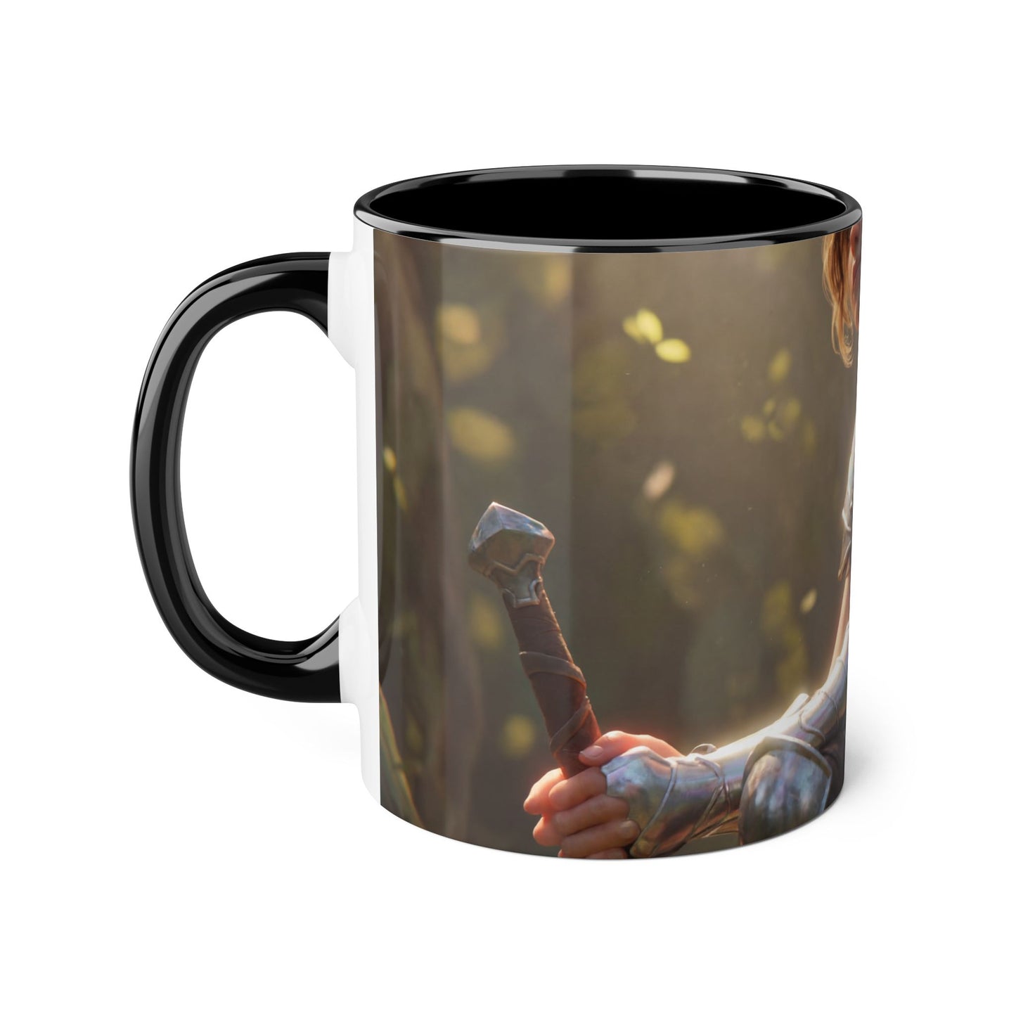 Elven Knight with Dragon Accent Mugs, 11oz – Sunlit Guardian Pause
