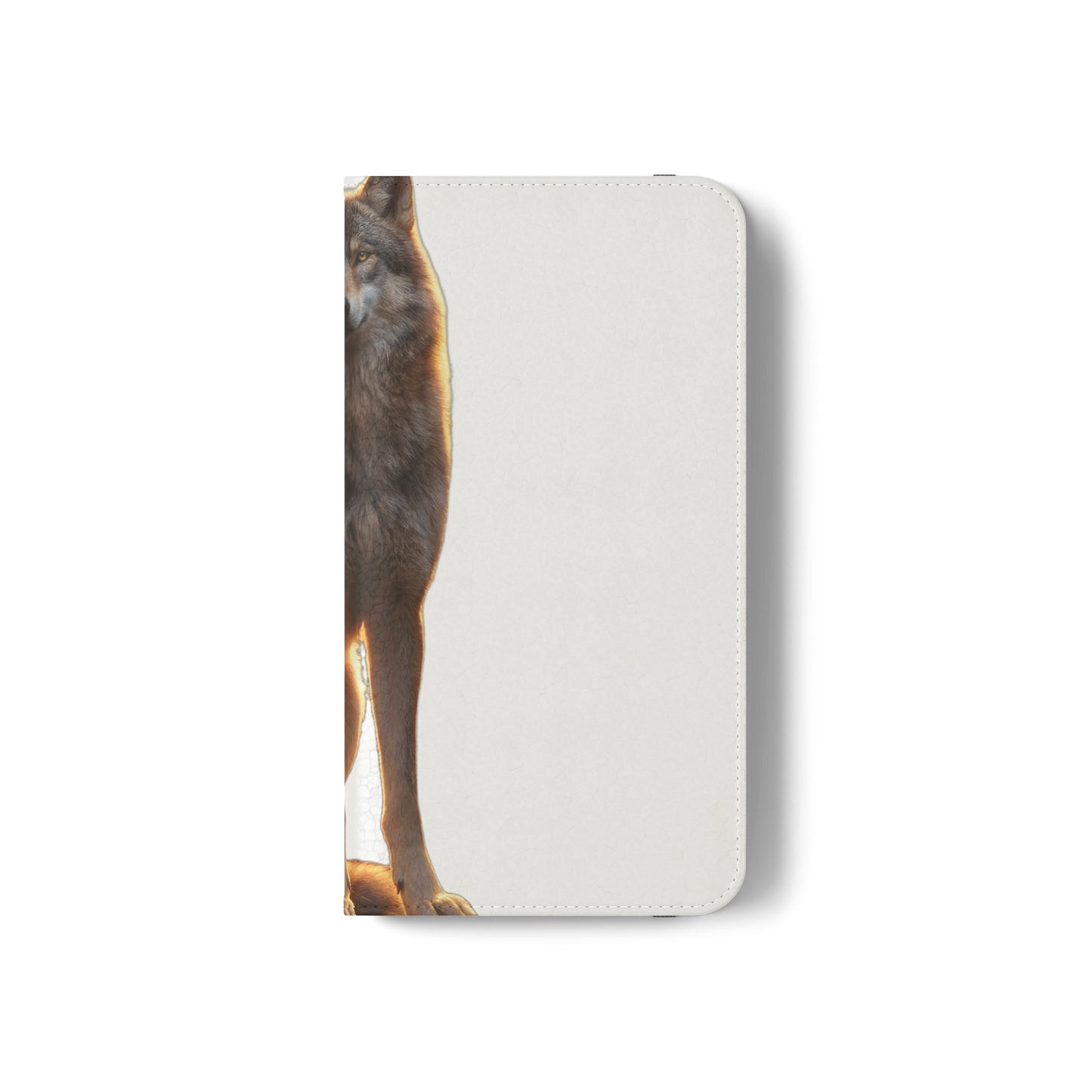 Sunlit Wolf Flip Cases – Golden Hour Sentinel Portrait