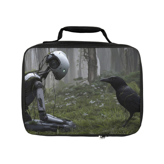 Forgotten Botanist Robot Lunch Bag – Moss-Entwined Dialogue in the Mist