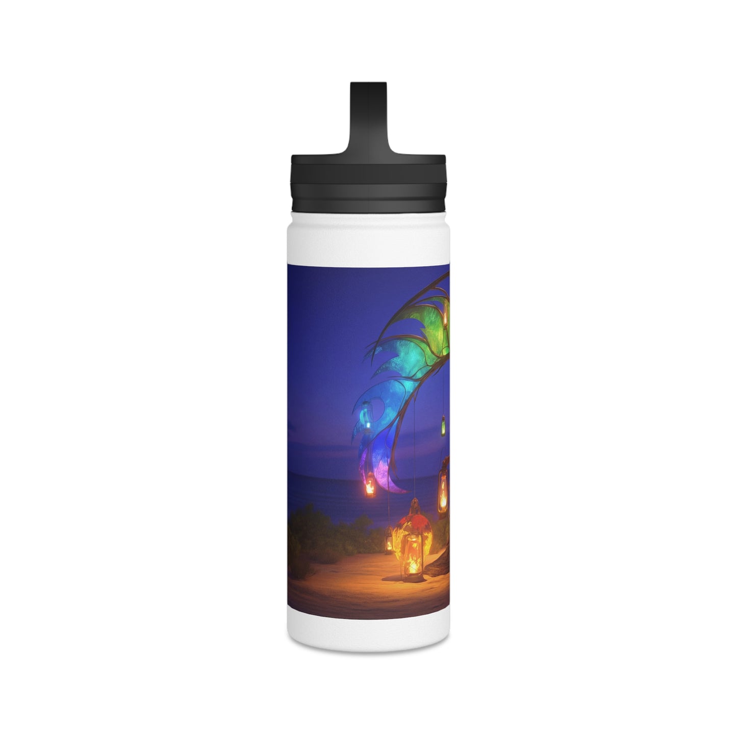 Luminous Phoenix Arch Water Bottle – Handle Lid – Twilight Sanctuary