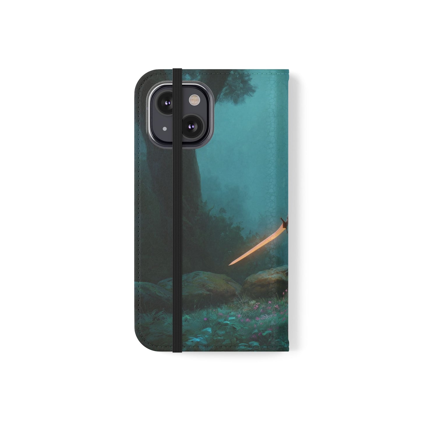 Forest Guardian Flip Cases – Elven Sentinel with Glowing Blade