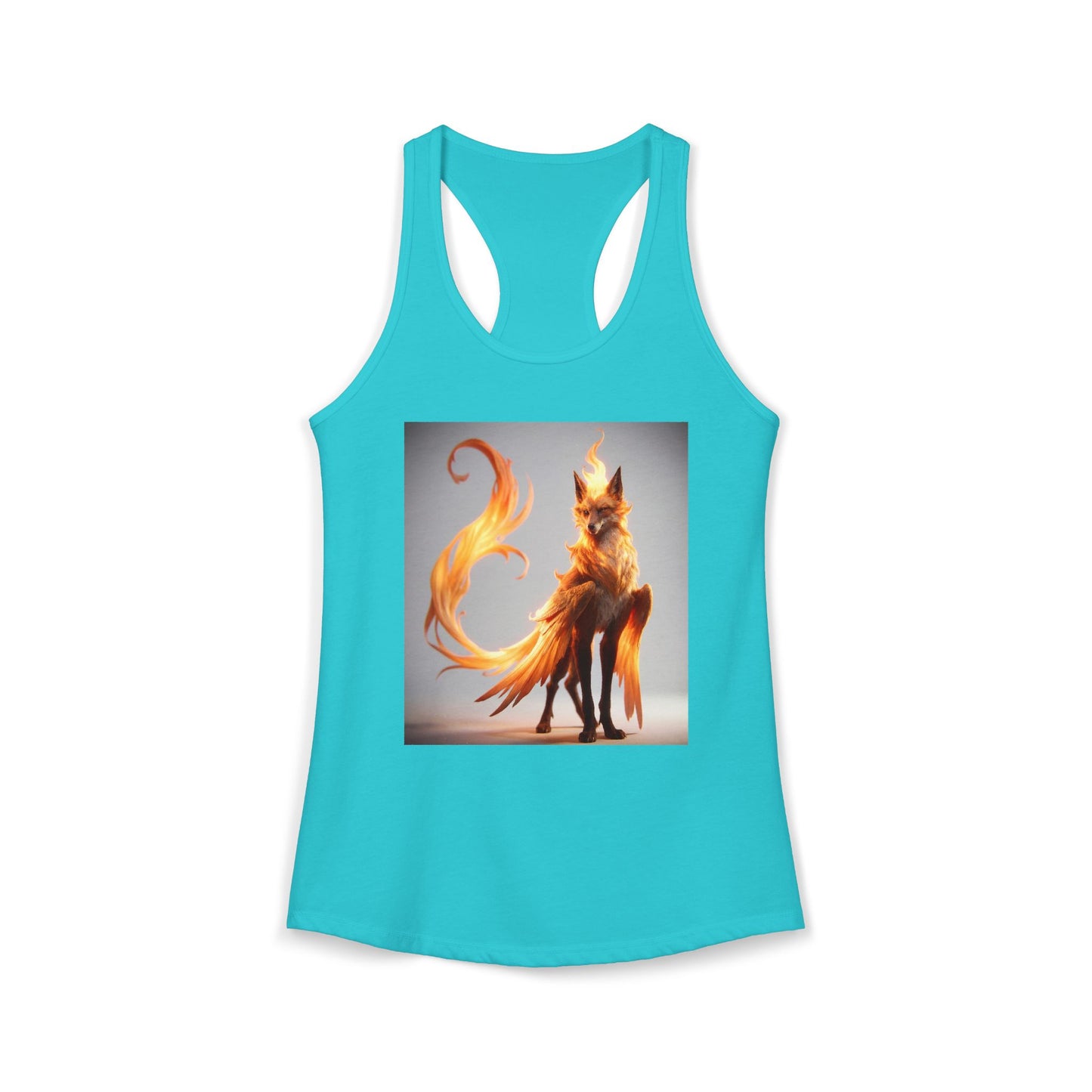 Fiery Phoenix Fox Women's Ideal Racerback Tank – Amber Flame Sentinel