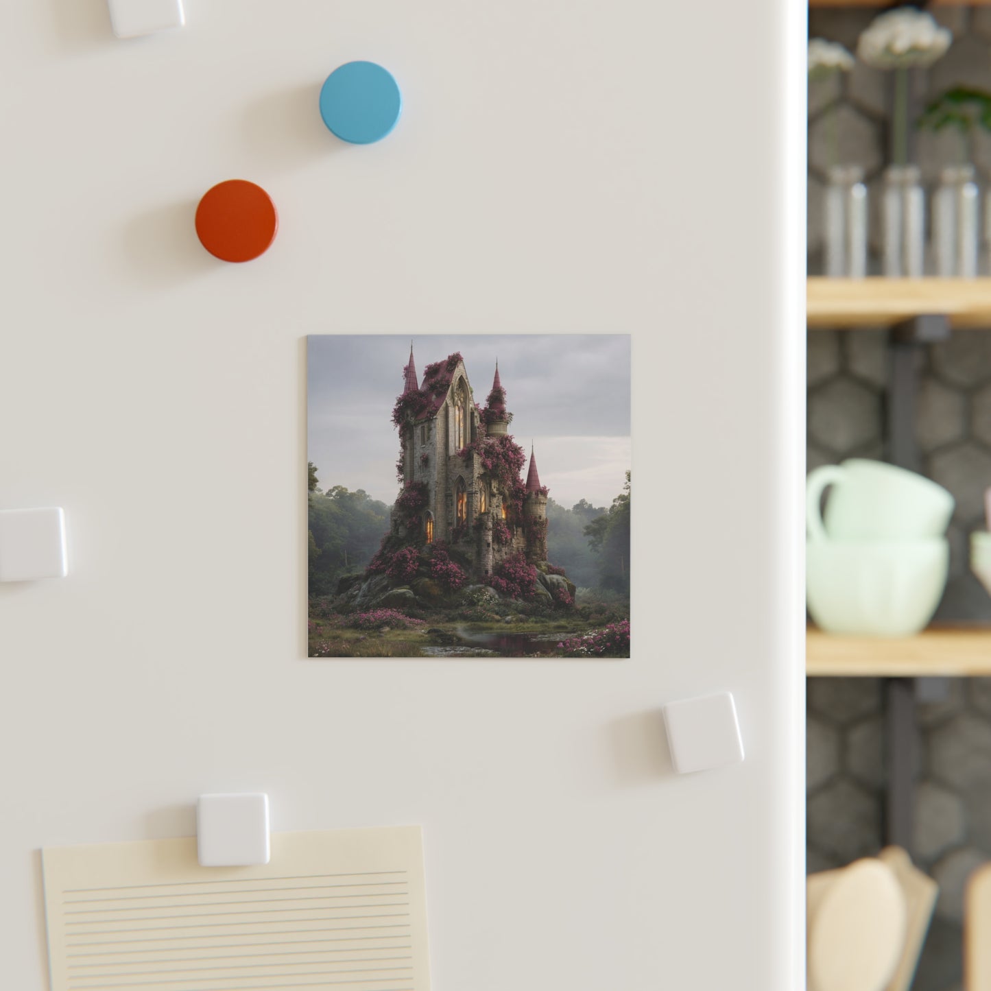 Crimson Rose Castle Magnet – Whispers of the Twilight Keep