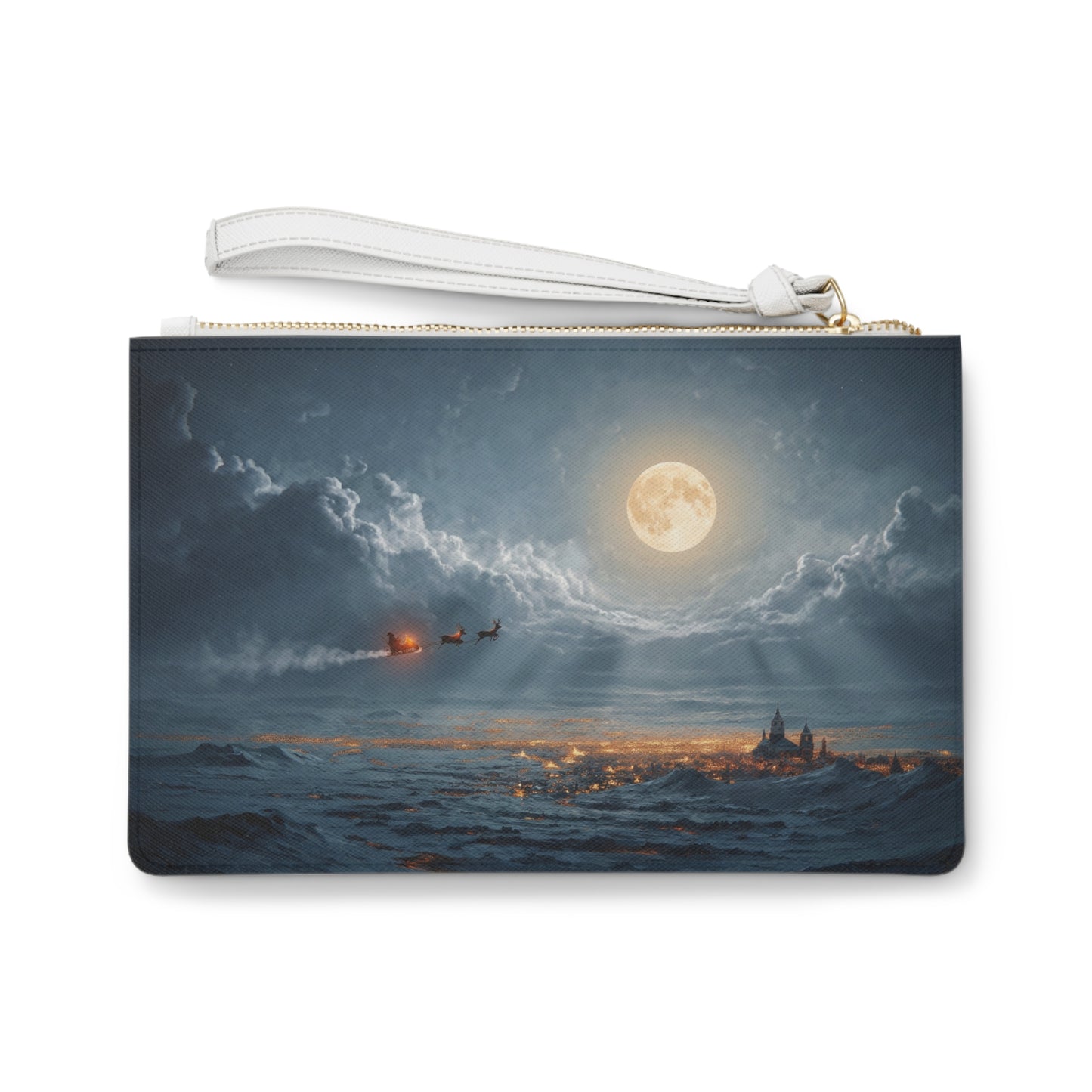Midnight Sleigh Ride Clutch Bag – Frostbound City Lightscape