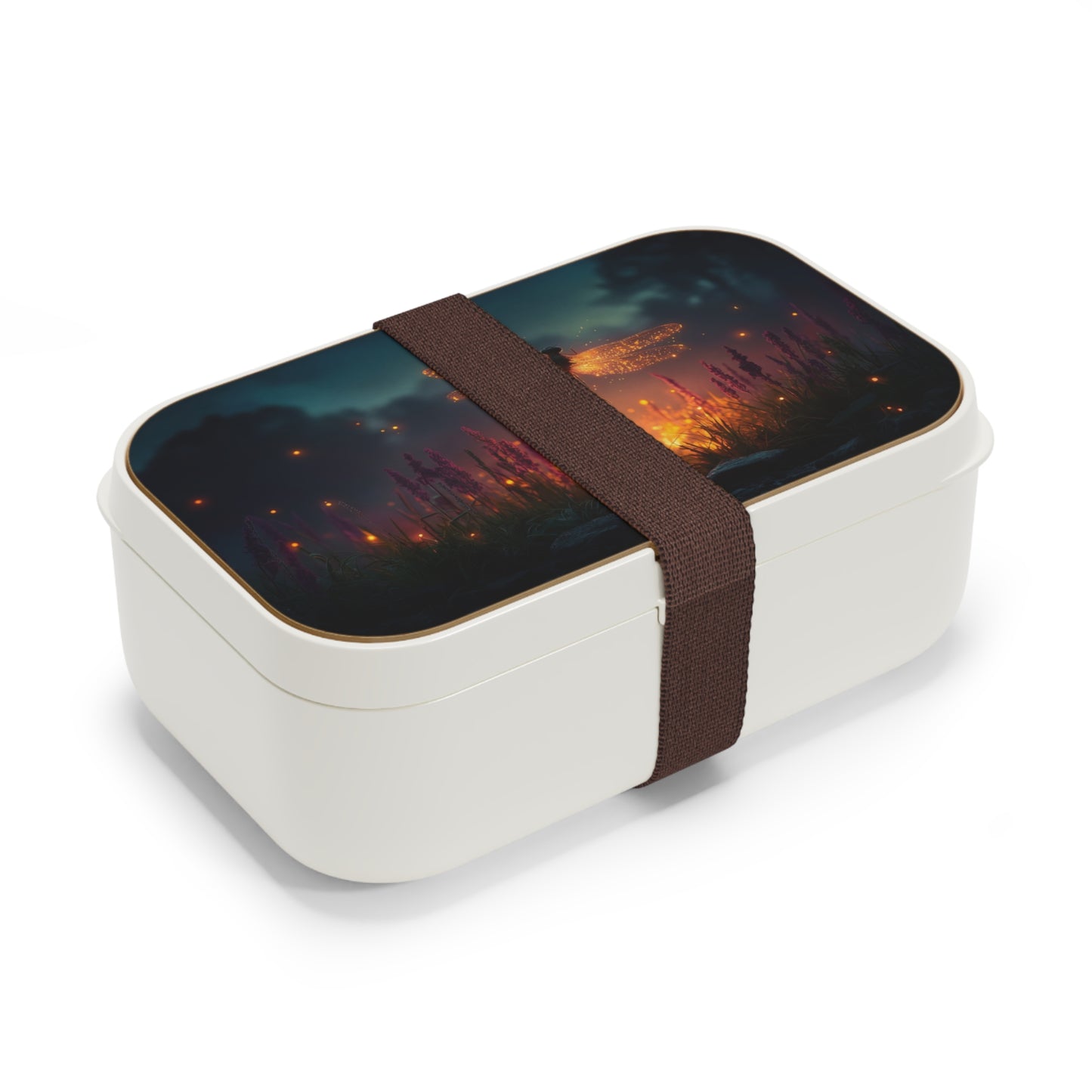 Glowing Dragonfly Bento Lunch Box – Twilight Meadow Dreamscape