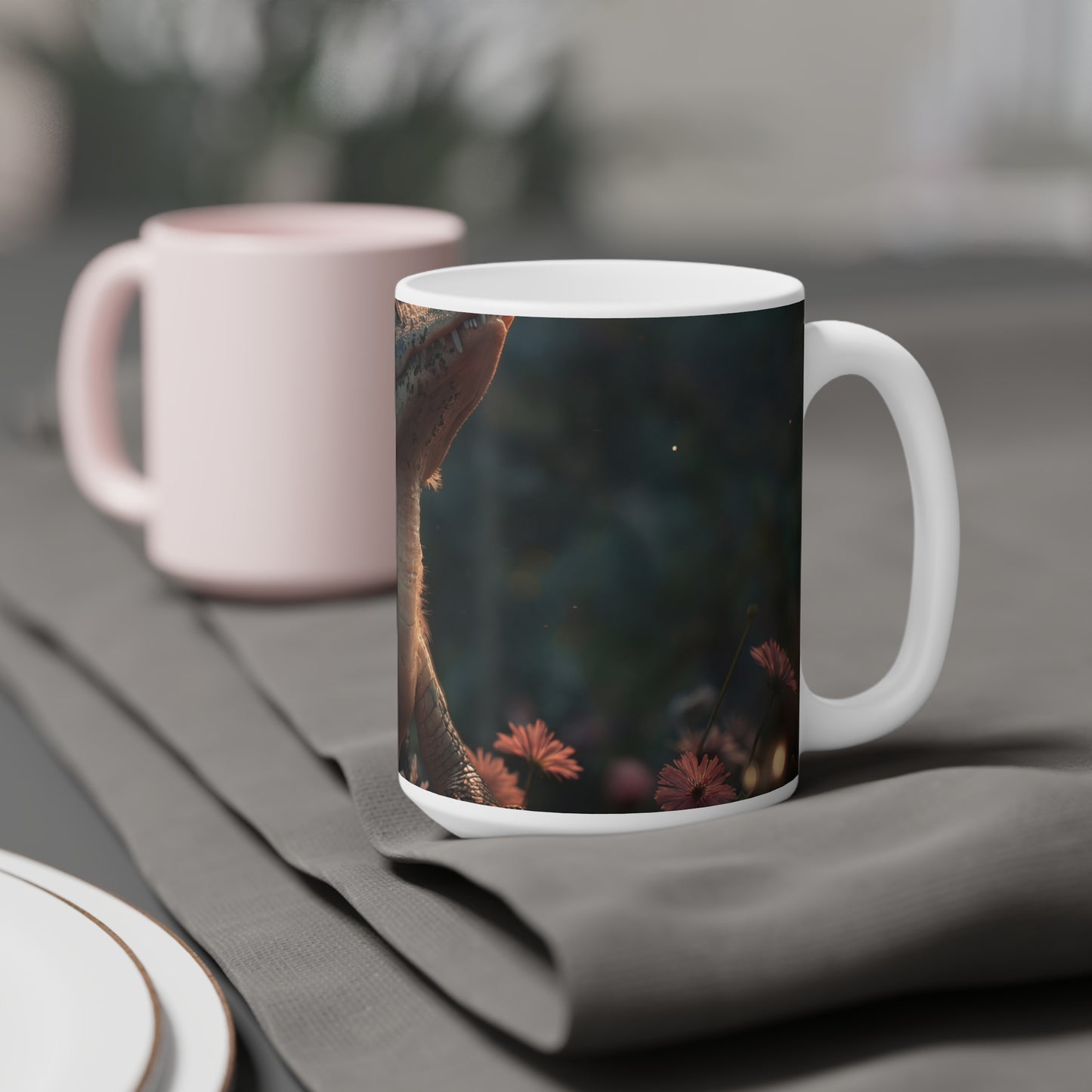 Gentle Crocodile & Butterfly Ceramic Mugs (11oz\15oz\20oz) – Twilight Garden Whispers