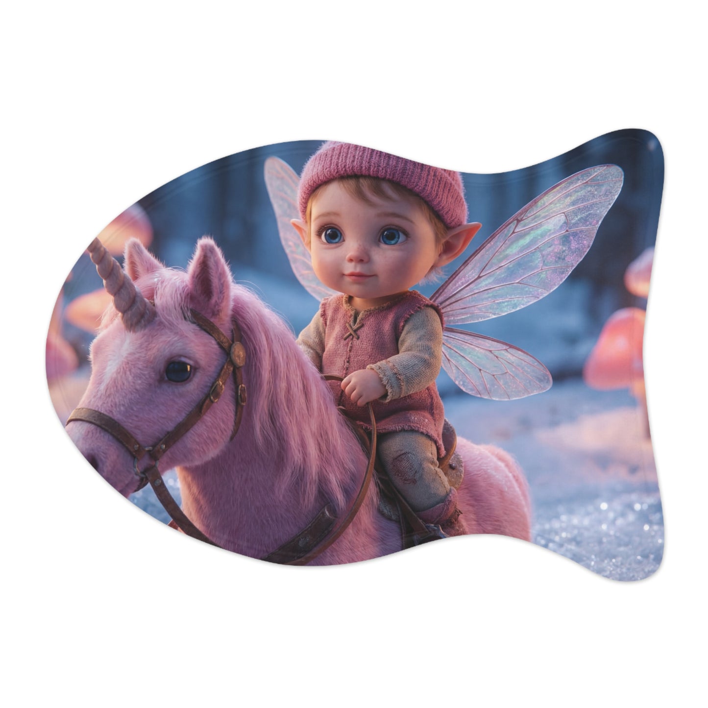 Pink Unicorn & Fairy Child Feeding Mats – Winter Woodland Companion Scene