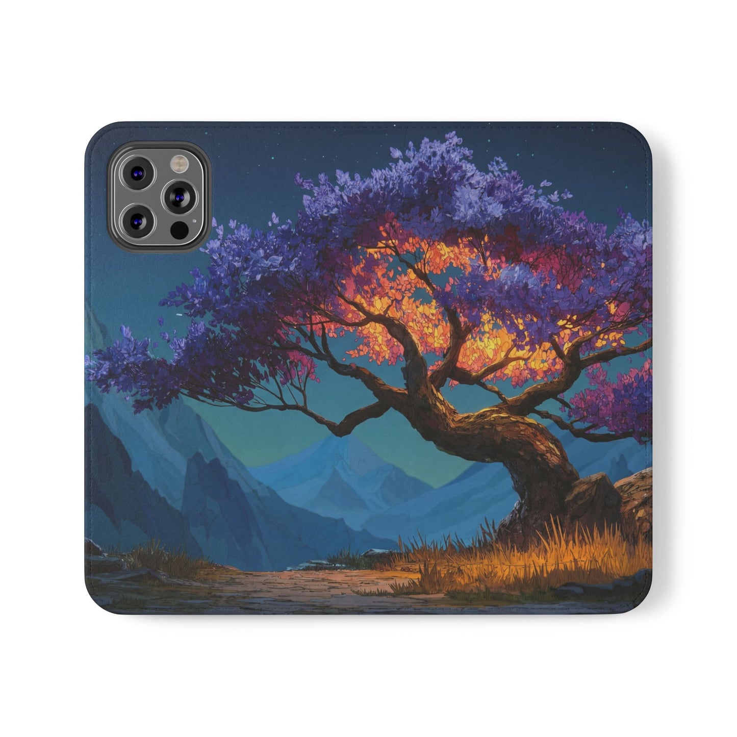 Violet Flame Tree Flip Cases – Twilight Mountain Glow Case