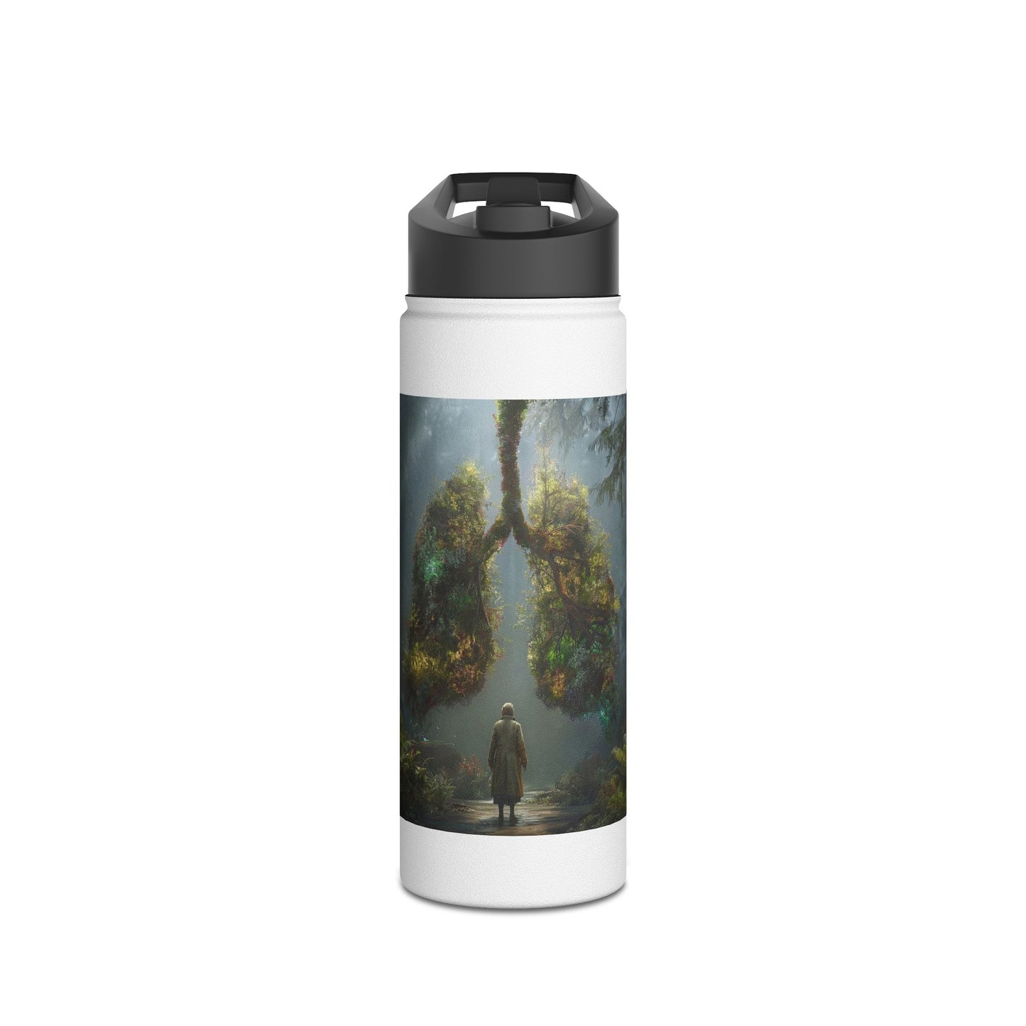 Lungs of the Forest Stainless Steel Water Bottle, Standard Lid – Breath of Ancient Canopy
