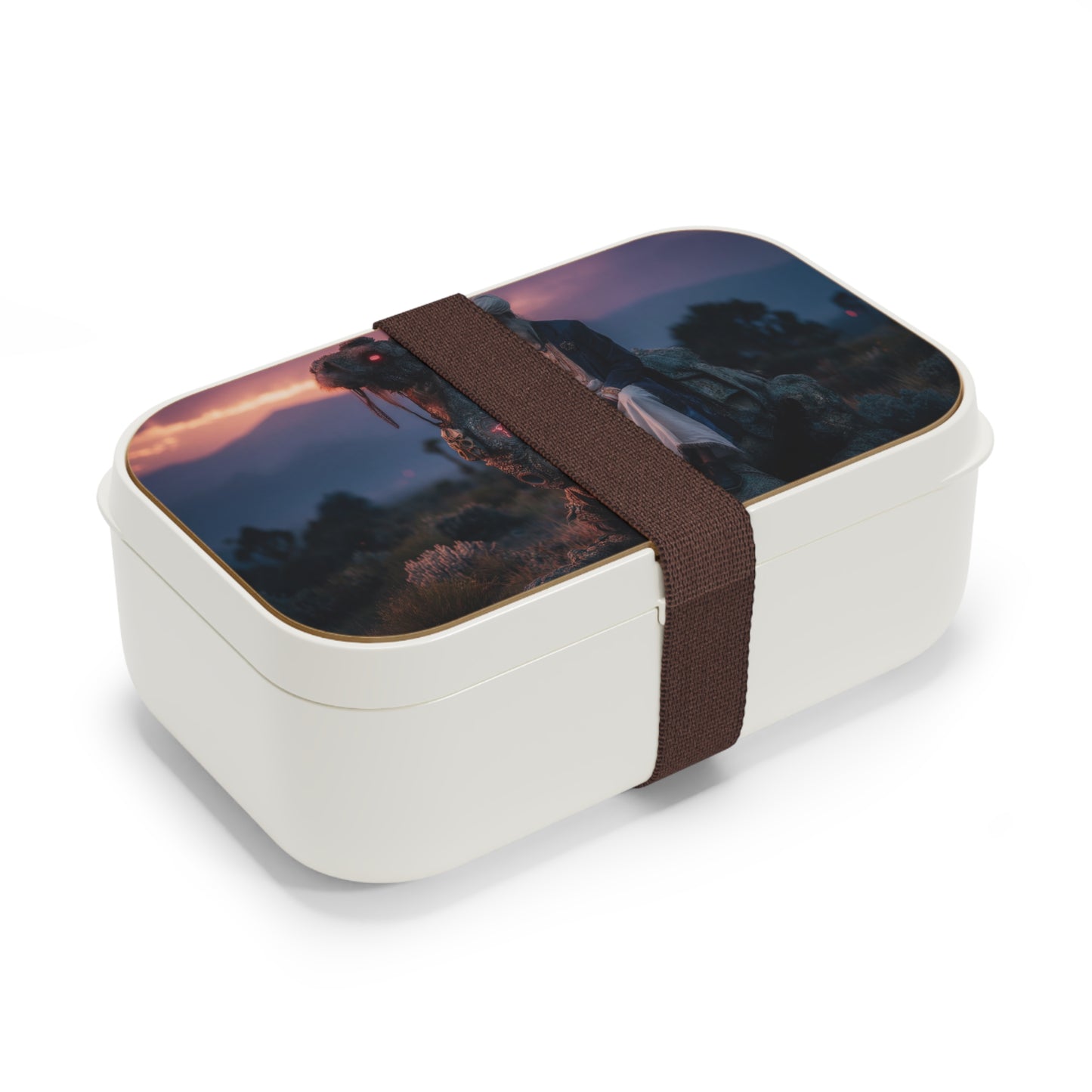 Mystic Camel Rider Bento Lunch Box – Sunset Serenity with Glowing Eye