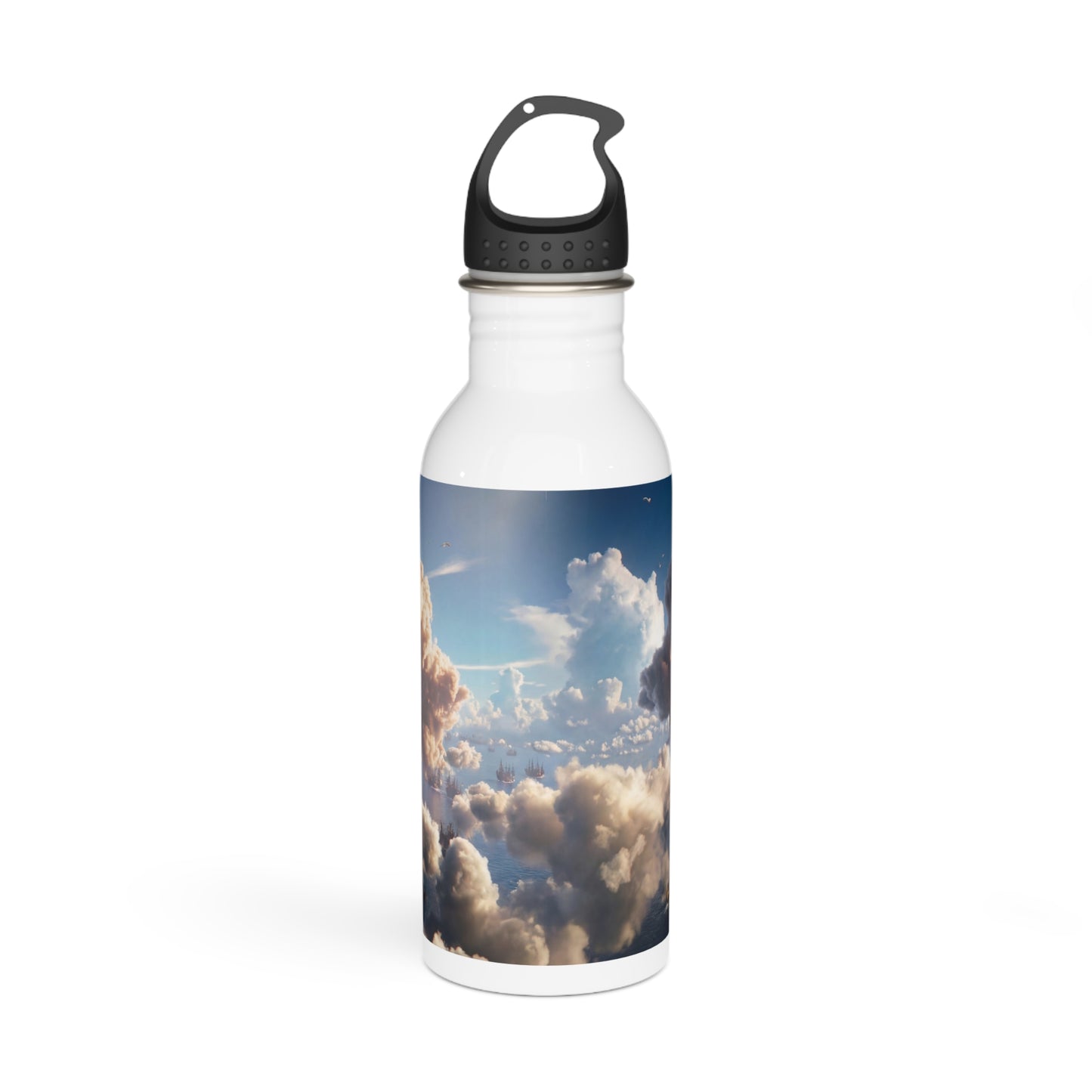 Celestial Armada Stainless Steel Water Bottle – Dawn’s Fleet Through Clouds