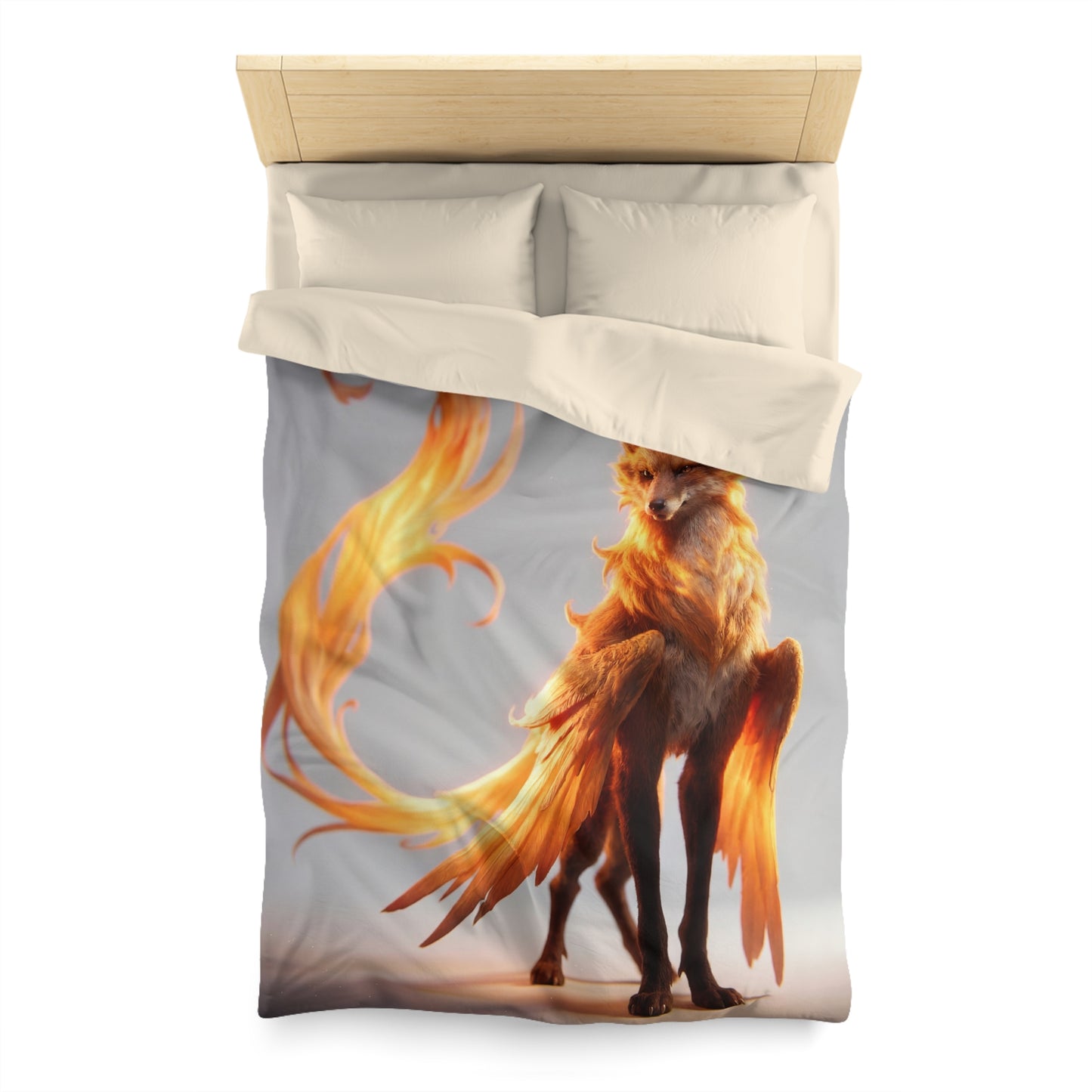 Phoenix Fox Microfiber Duvet Cover – Radiant Flame Guardian