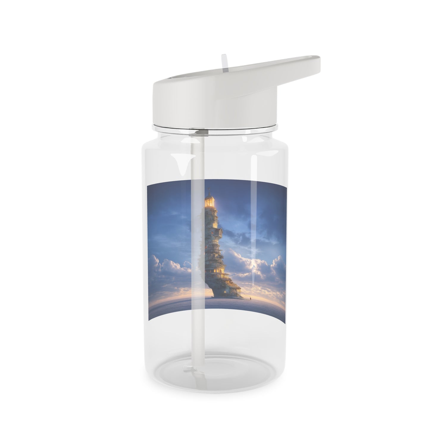 Towering Lighthouse Tritan Water Bottle – Beacon of the Twilight Sea