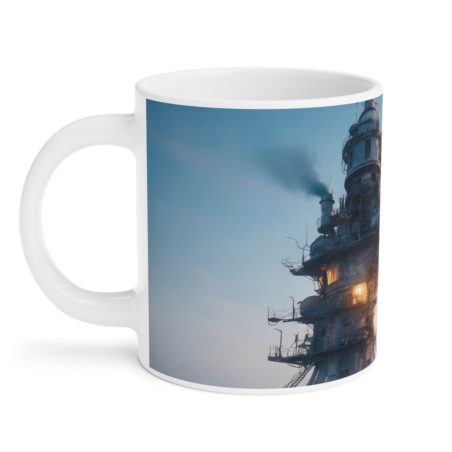 Skyward Steam Tower Ceramic Mugs (11oz\15oz\20oz) – Lonely Engineer’s Dawn