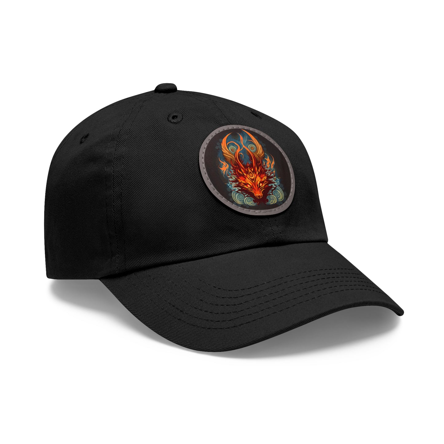 tshirt design, nine-tailed fox - Dad Hat with Leather Patch (Round)