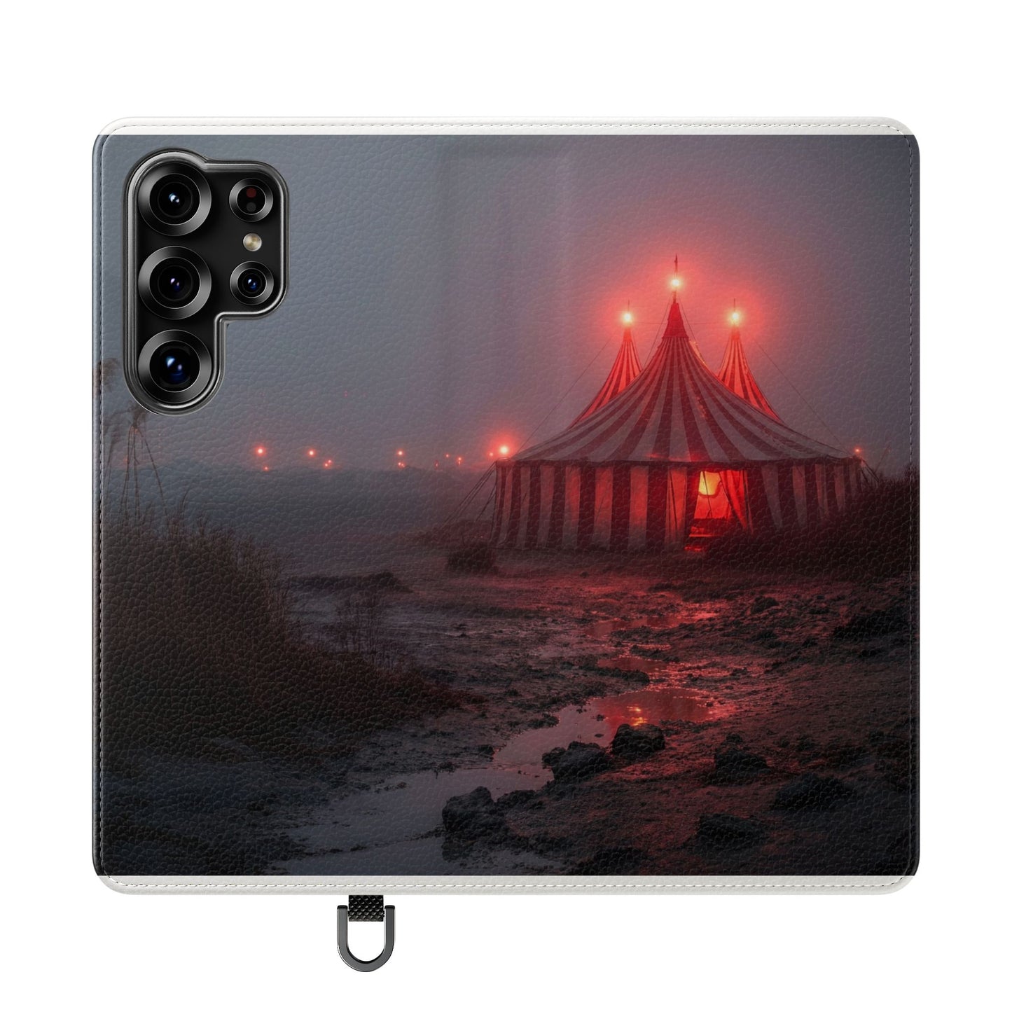 Crimson Circus Tent Flip Cases – Misty Coastside Lantern Scene