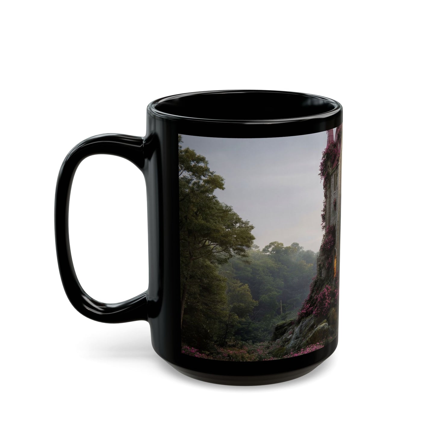 Rose-Spangled Castle Mug – Twilight Bloom Sanctuary