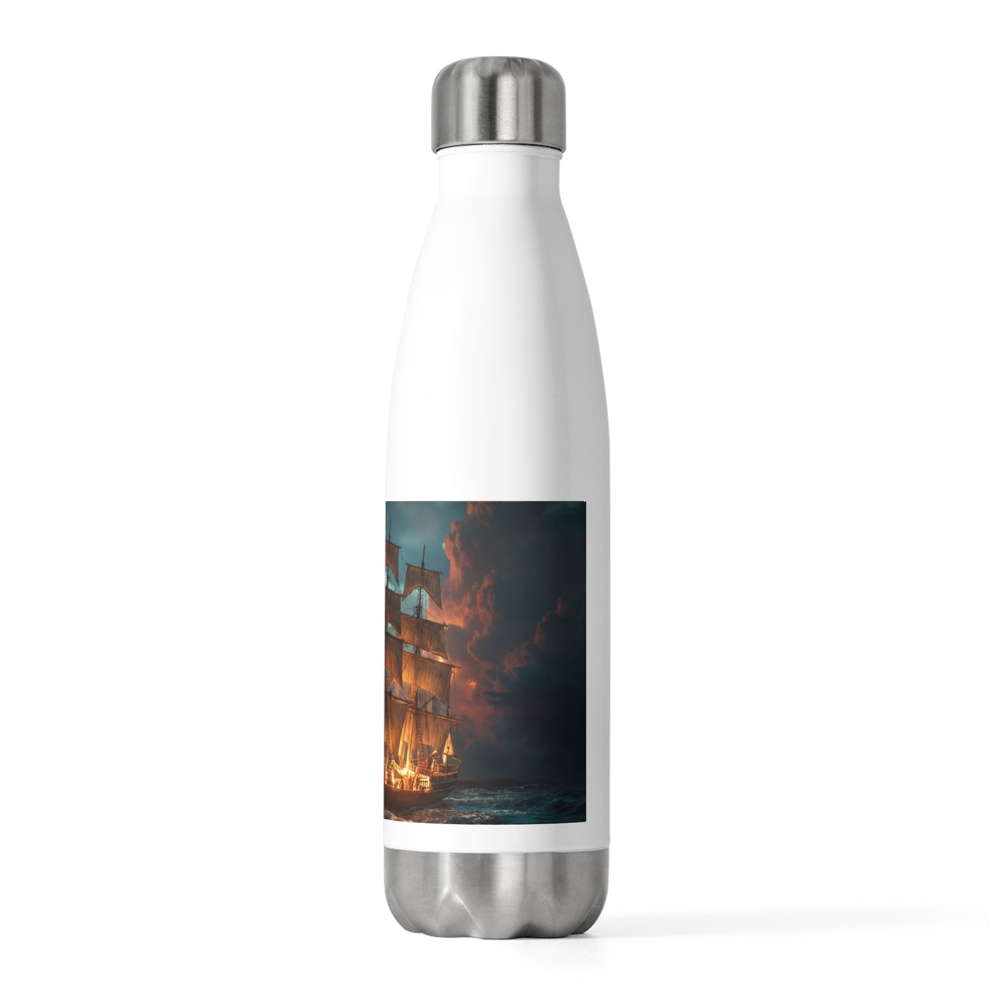 Starlit Galleon 20oz Insulated Bottle – Voyage Through Crimson Skies