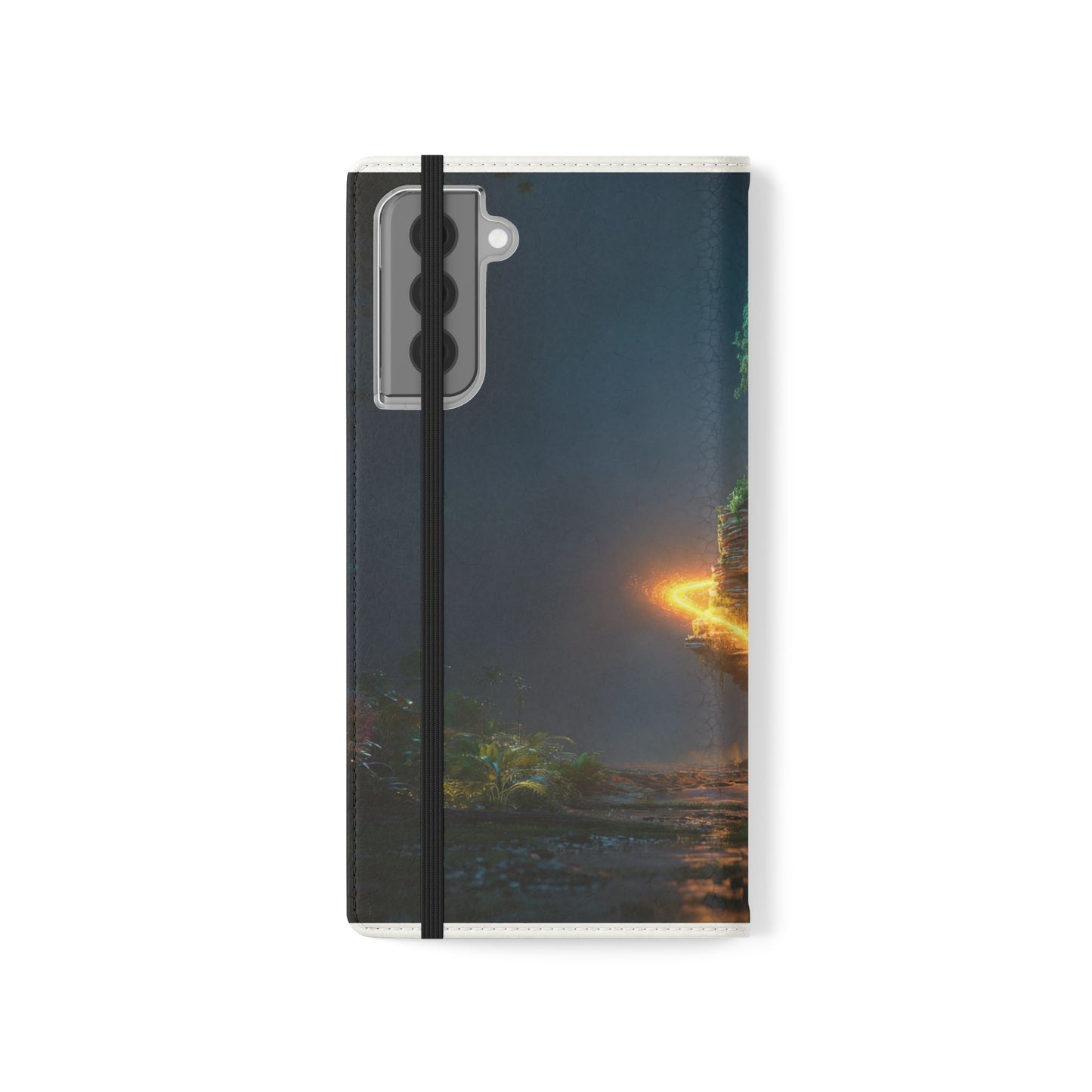 Luminous Floating Island Flip Cases – Amber Twilight Sanctuary
