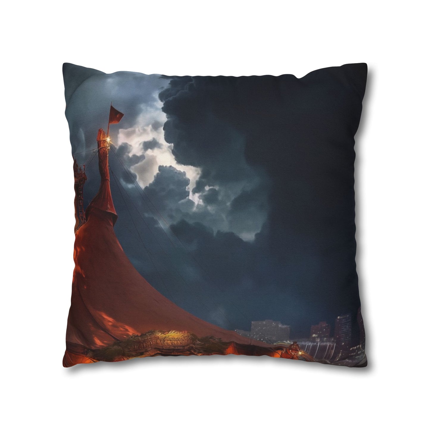 Crimson Carnival Tent Pillowcase – Whispers of the Midnight Ringmaster