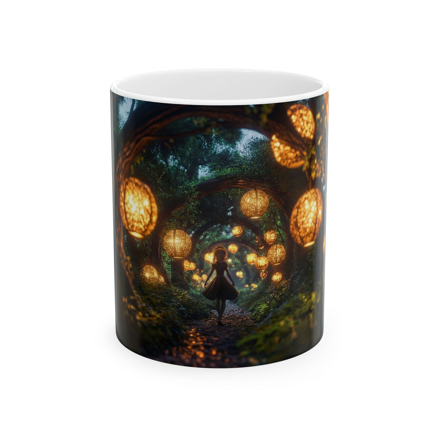 Luminary Grove Ceramic Mug – Golden Lantern Pathway