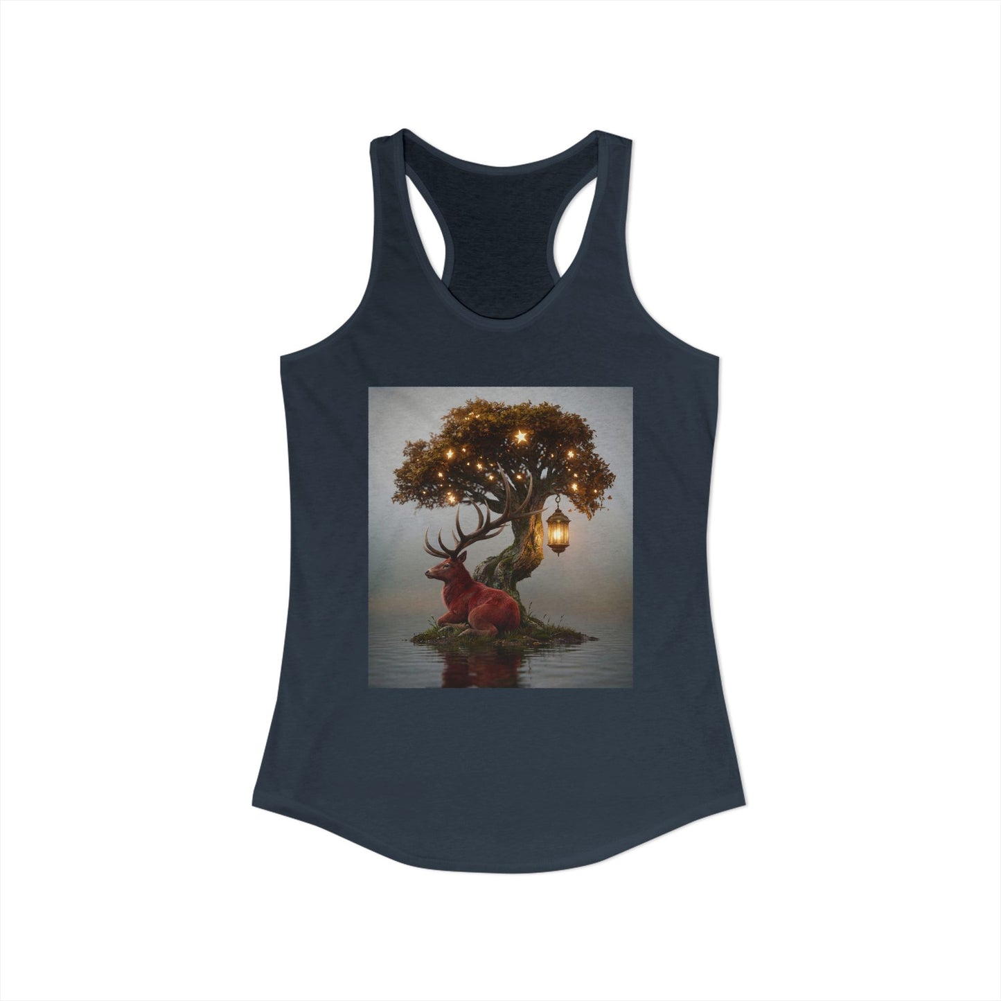 Starlight Stag Women's Ideal Racerback Tank – Misty Grove Guardian Print