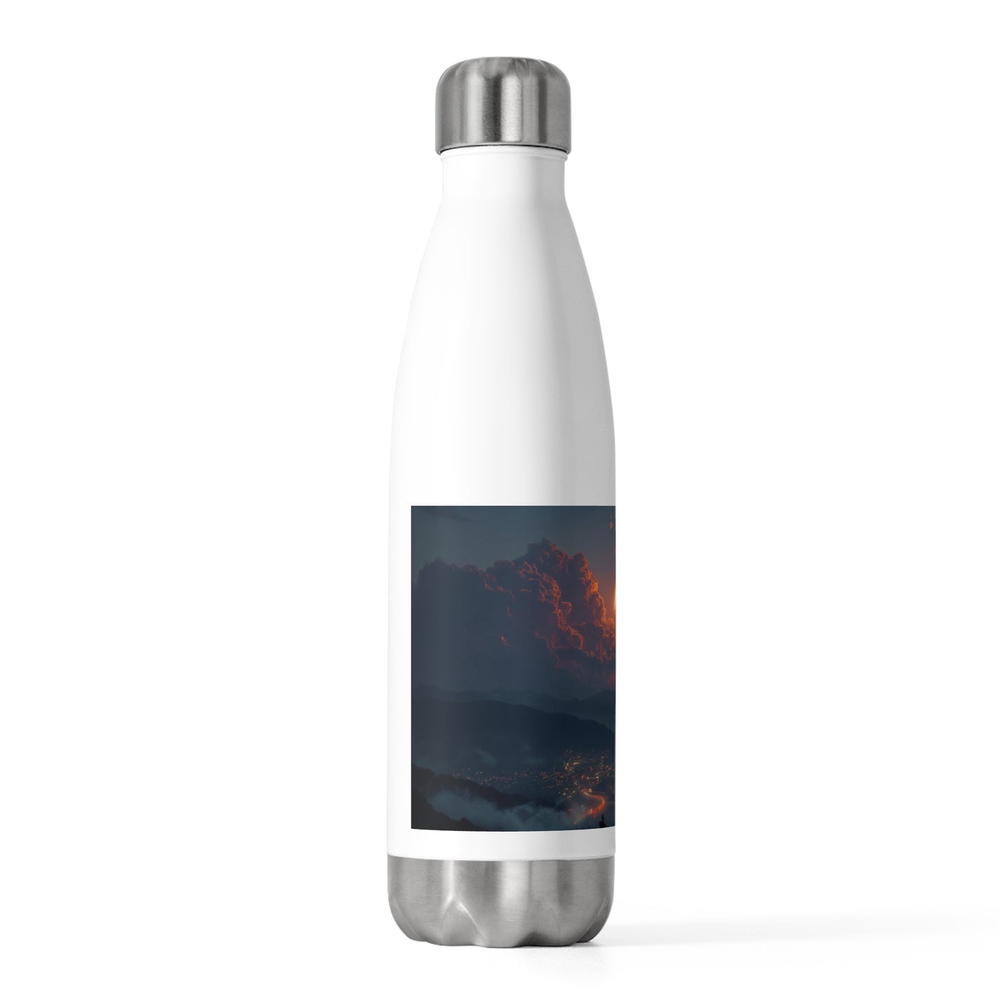 Celestial Firefall 20oz Insulated Bottle – Twilight Meteor Over Mountain Vale