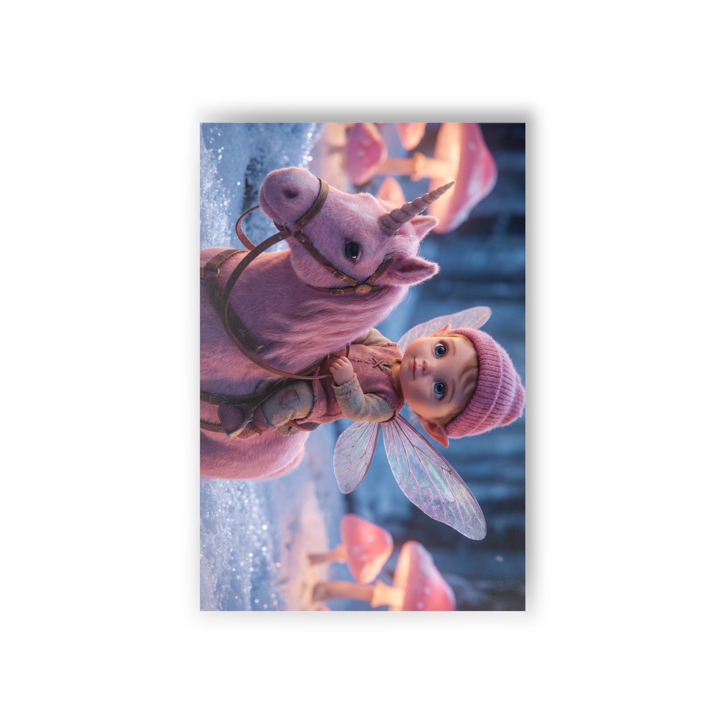 Pink Unicorn Forest Postcards (10pcs) – Winter Fairy Ride