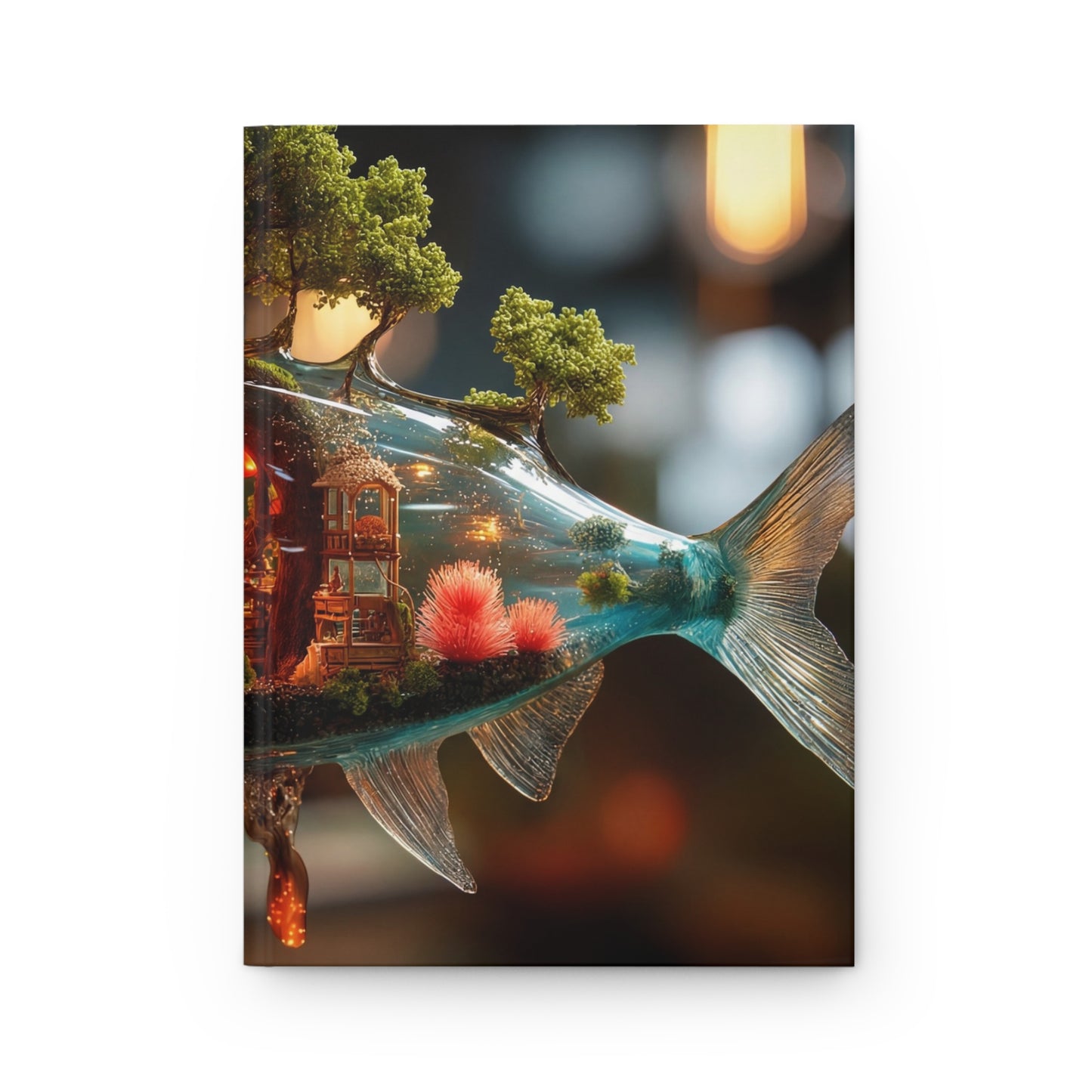 Forest Within Fish Hardcover Journal Matte – Liquid Dreamscape Sanctuary