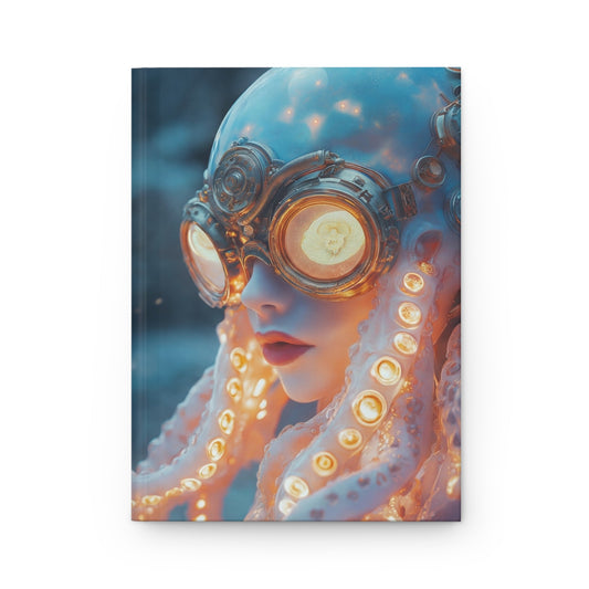 Octopus Pilot Hardcover Journal Matte – Glow-Infused Deep-Sea Navigator