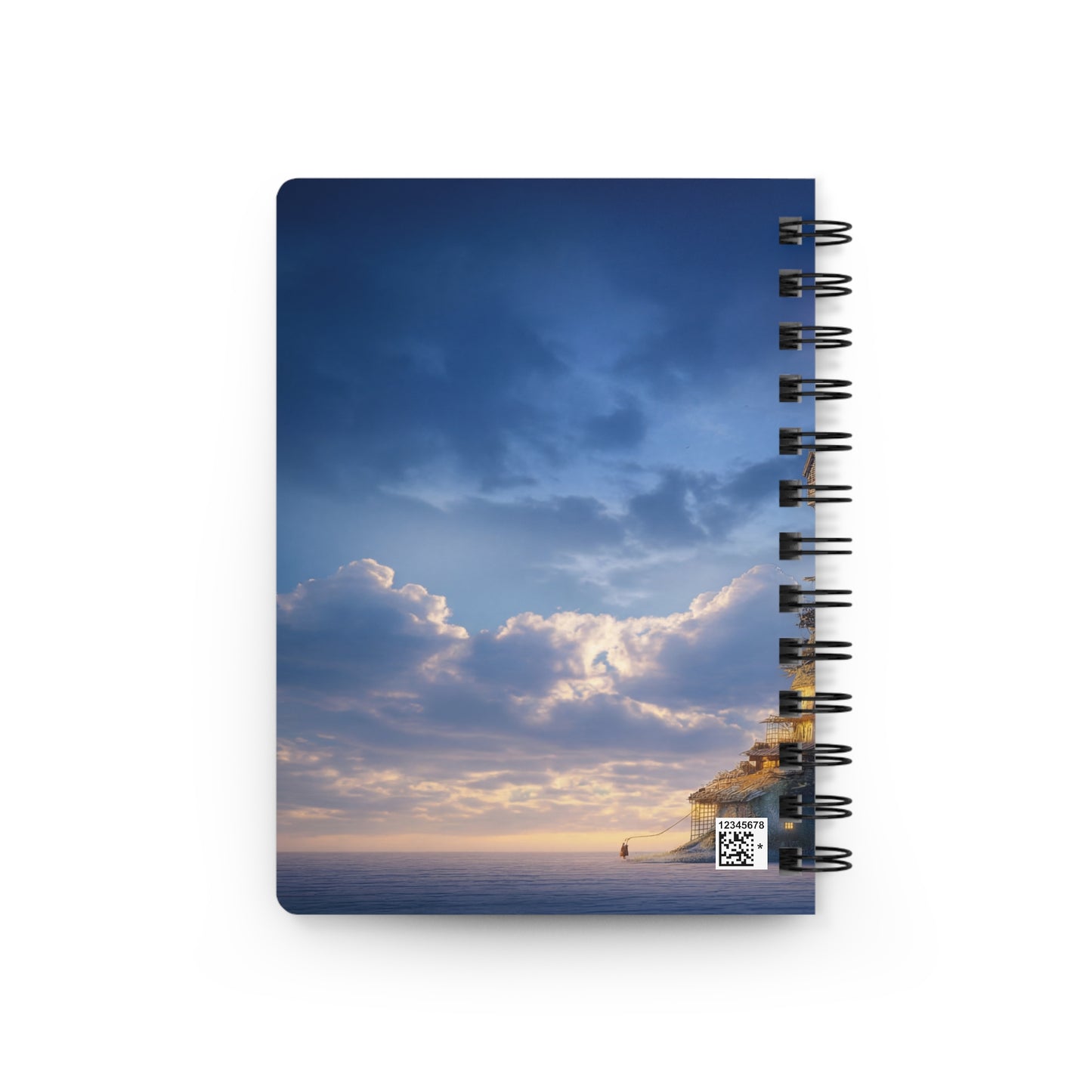 Skyborne Lighthouse Spiral Bound Journal – Twilight Beacon in the Clouds