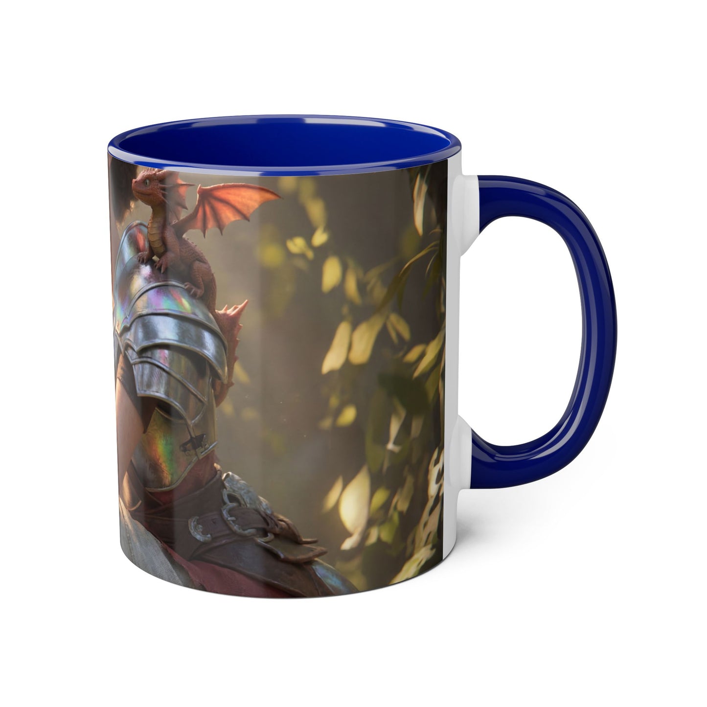 Elven Knight with Dragon Accent Mugs, 11oz – Sunlit Guardian Pause