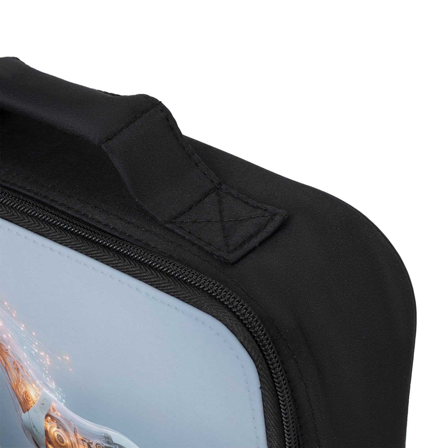 Cyber Horse Lunch Bag – Glowing Circuitry in Misty Mountains