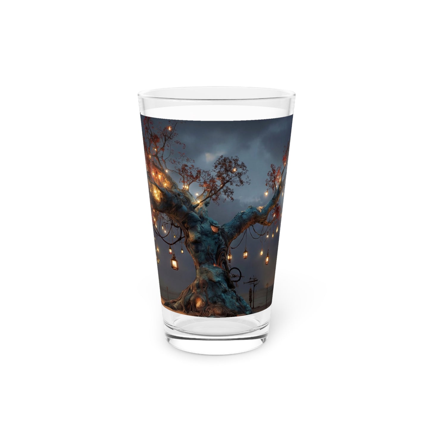 Celestial Lantern Tree Pint Glass – Warm Glow in a Withered World