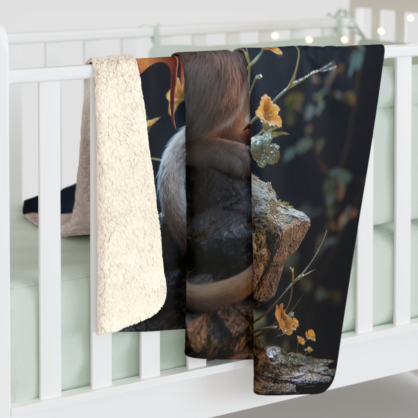 Lunar Dragon Cat Sherpa Fleece Blanket – Whispering Moonlit Guardian